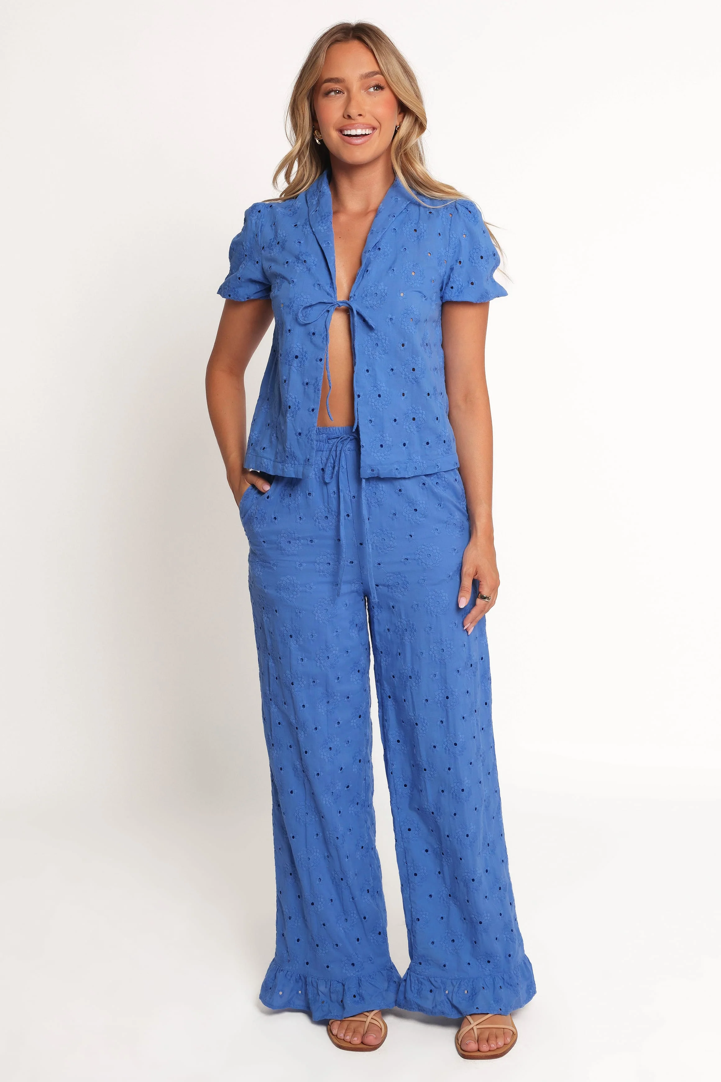 Ksenia Embroidered Tie Top - Cobalt - Image 7