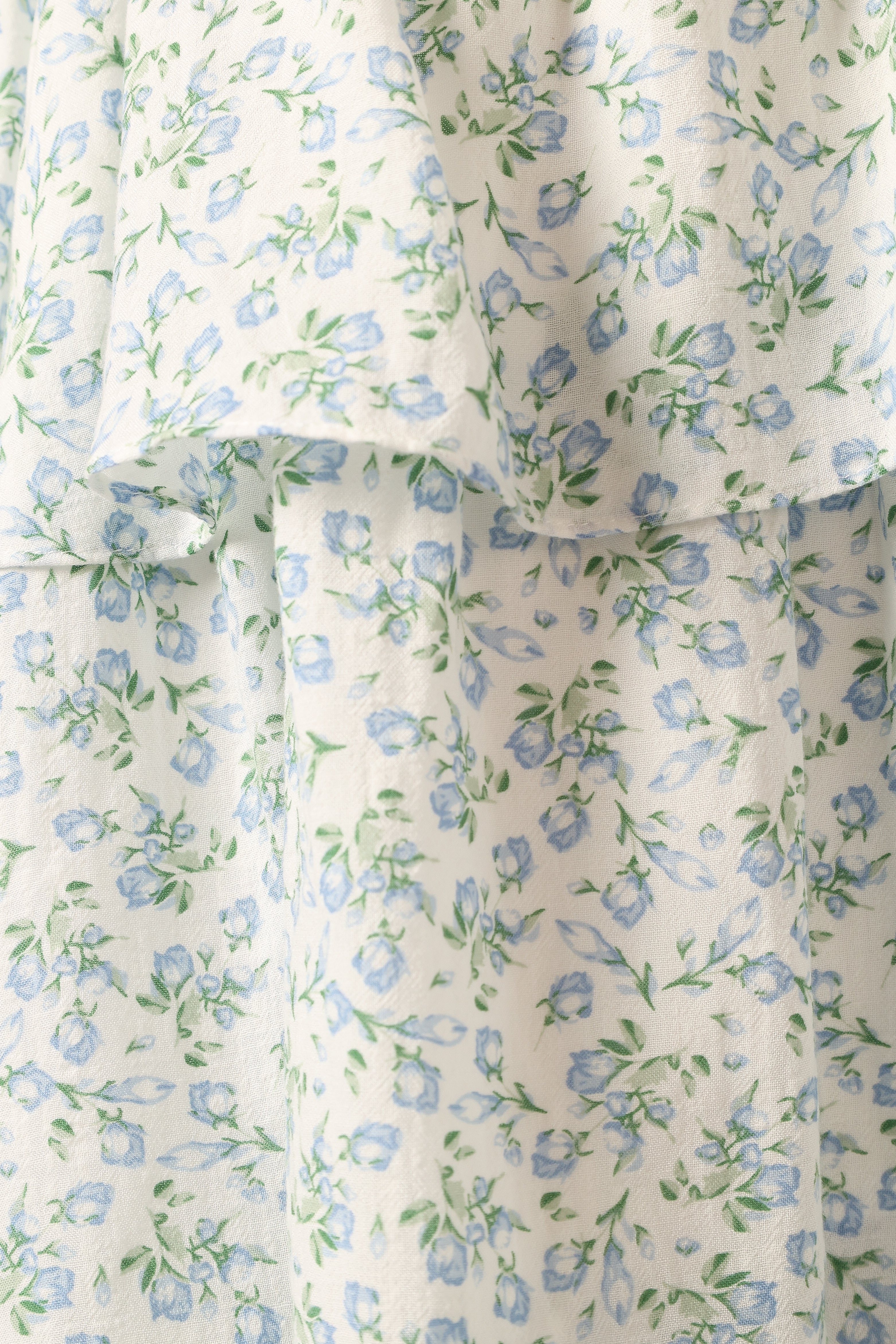 Kylah Ruffle Mini Dress - White Blue Floral - Image 8