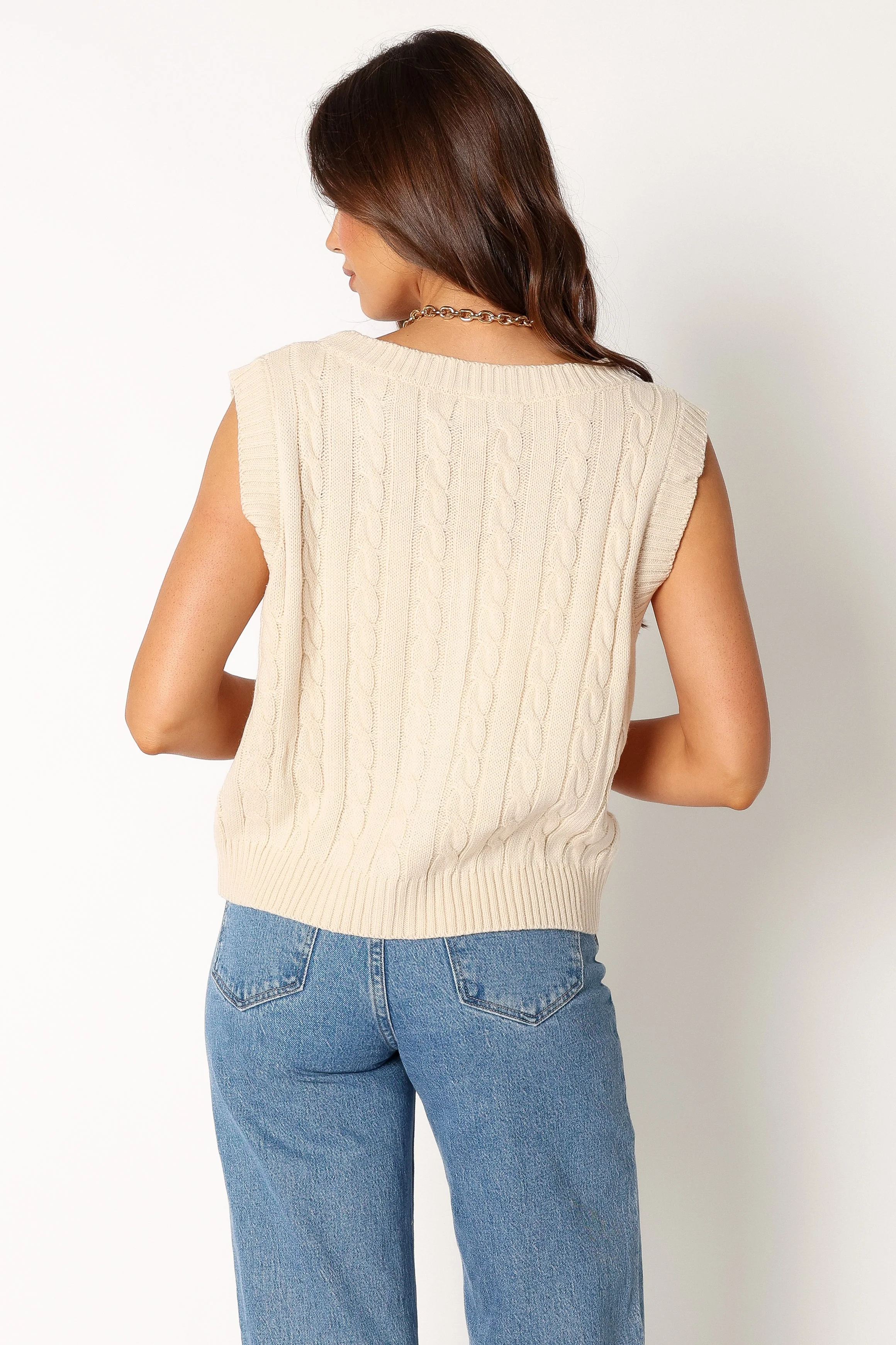 Kyle Knit Vest - Cream - Image 4