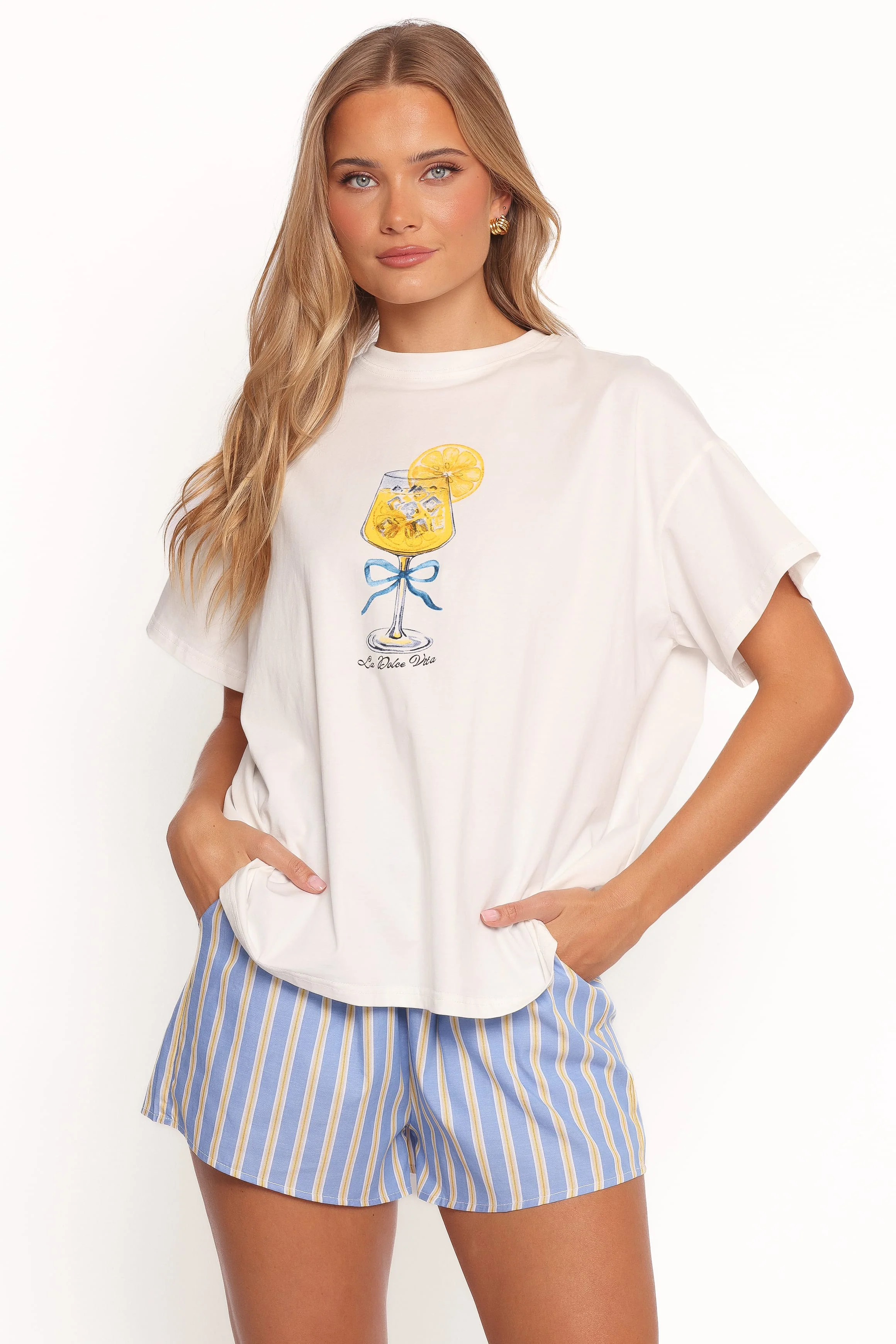 La Dolce Vita Short Set - White Blue