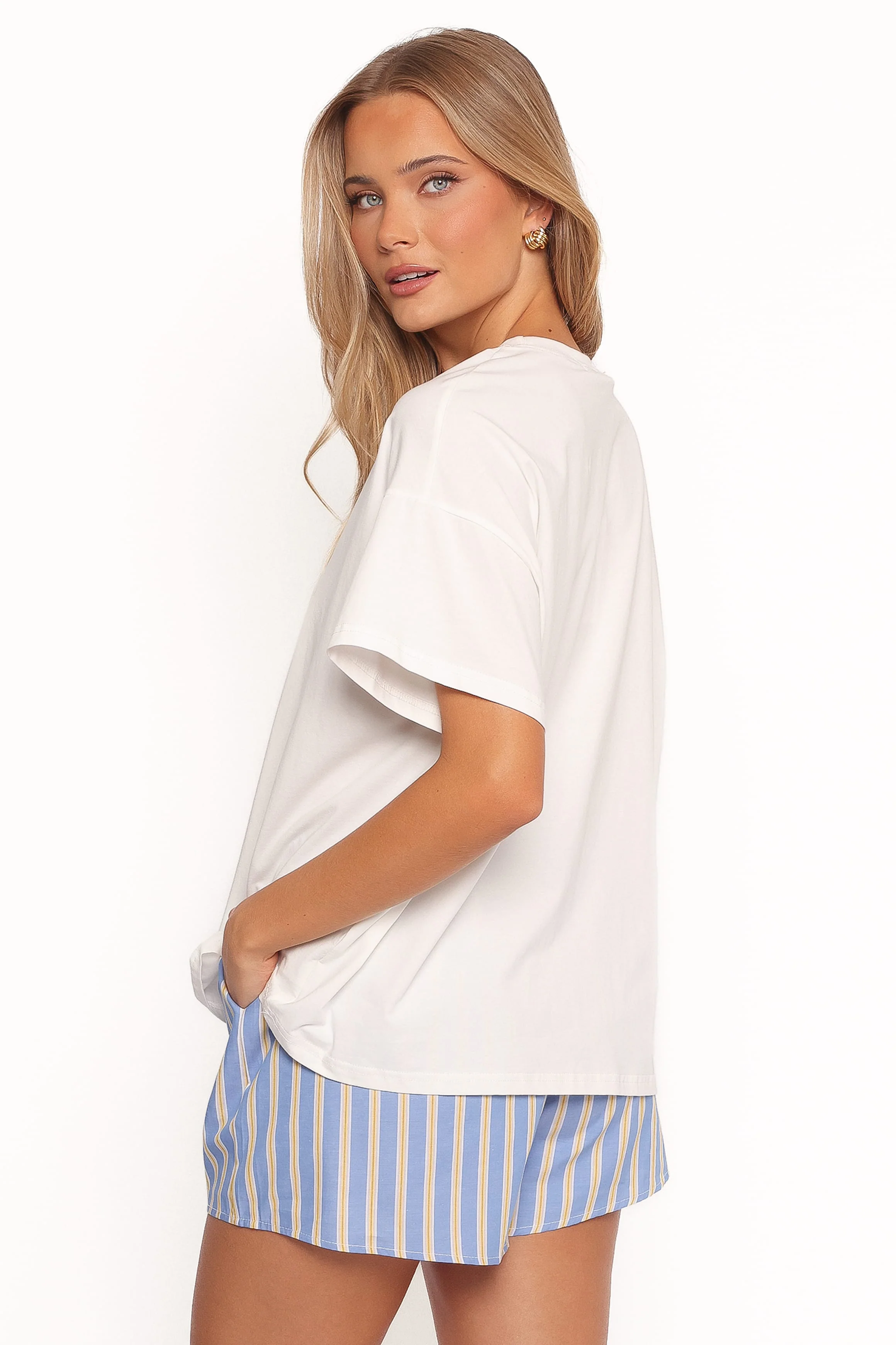 La Dolce Vita Short Set - White Blue - Image 4