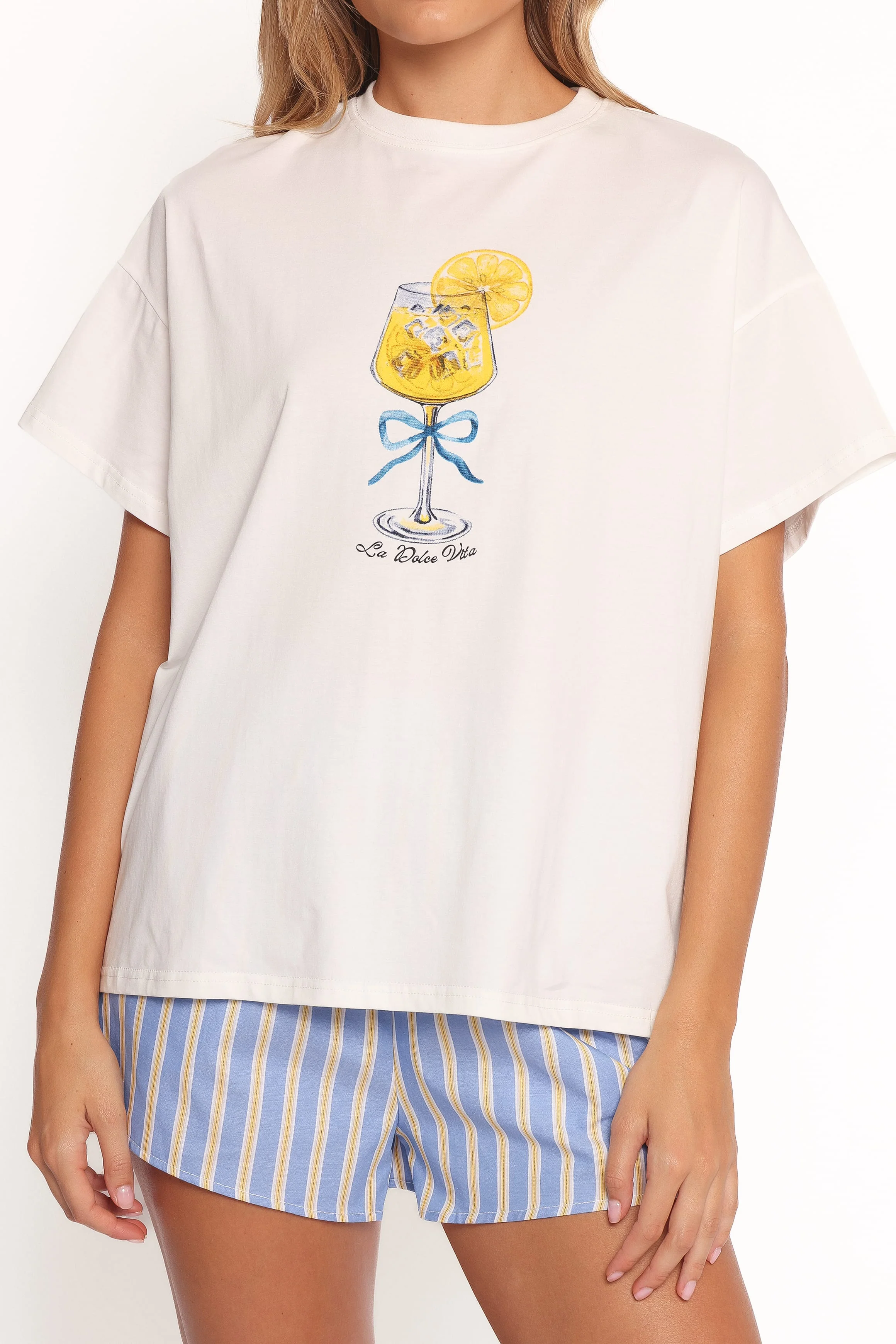 La Dolce Vita Short Set - White Blue - Image 5