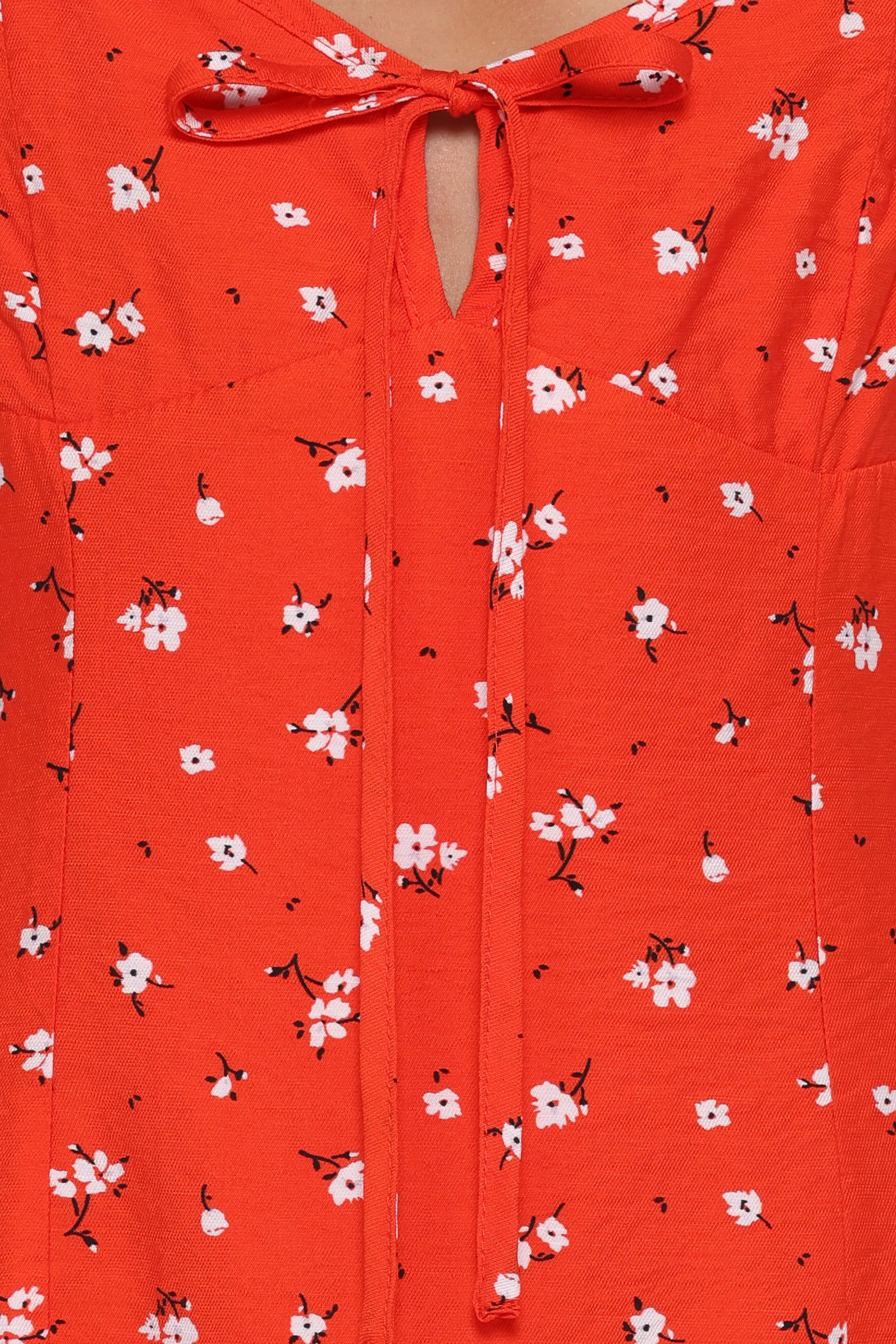 Lacey Mini Dress - Red Floral - Image 6