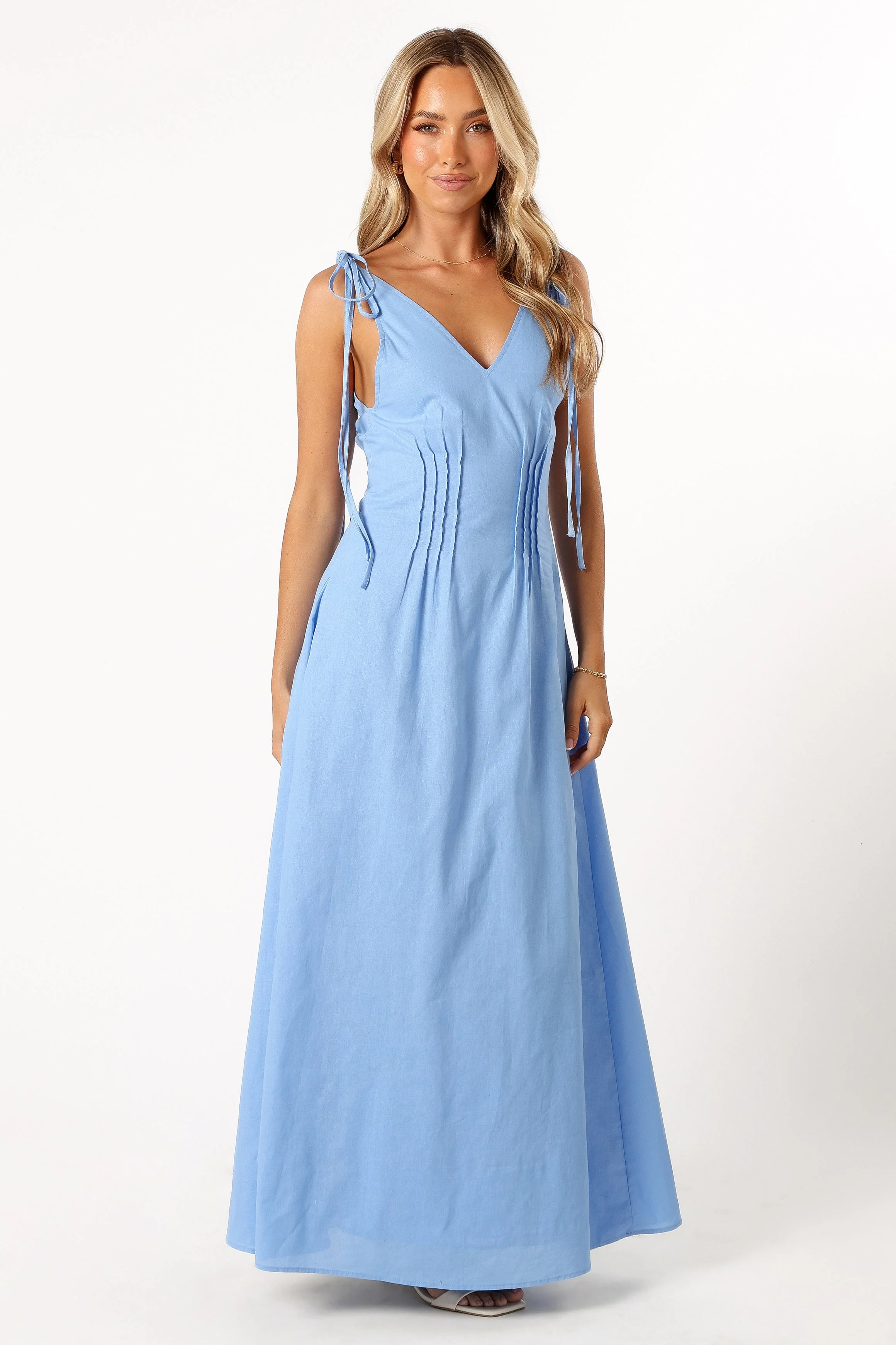 Lainey Tie Maxi Dress - Blue - Image 5