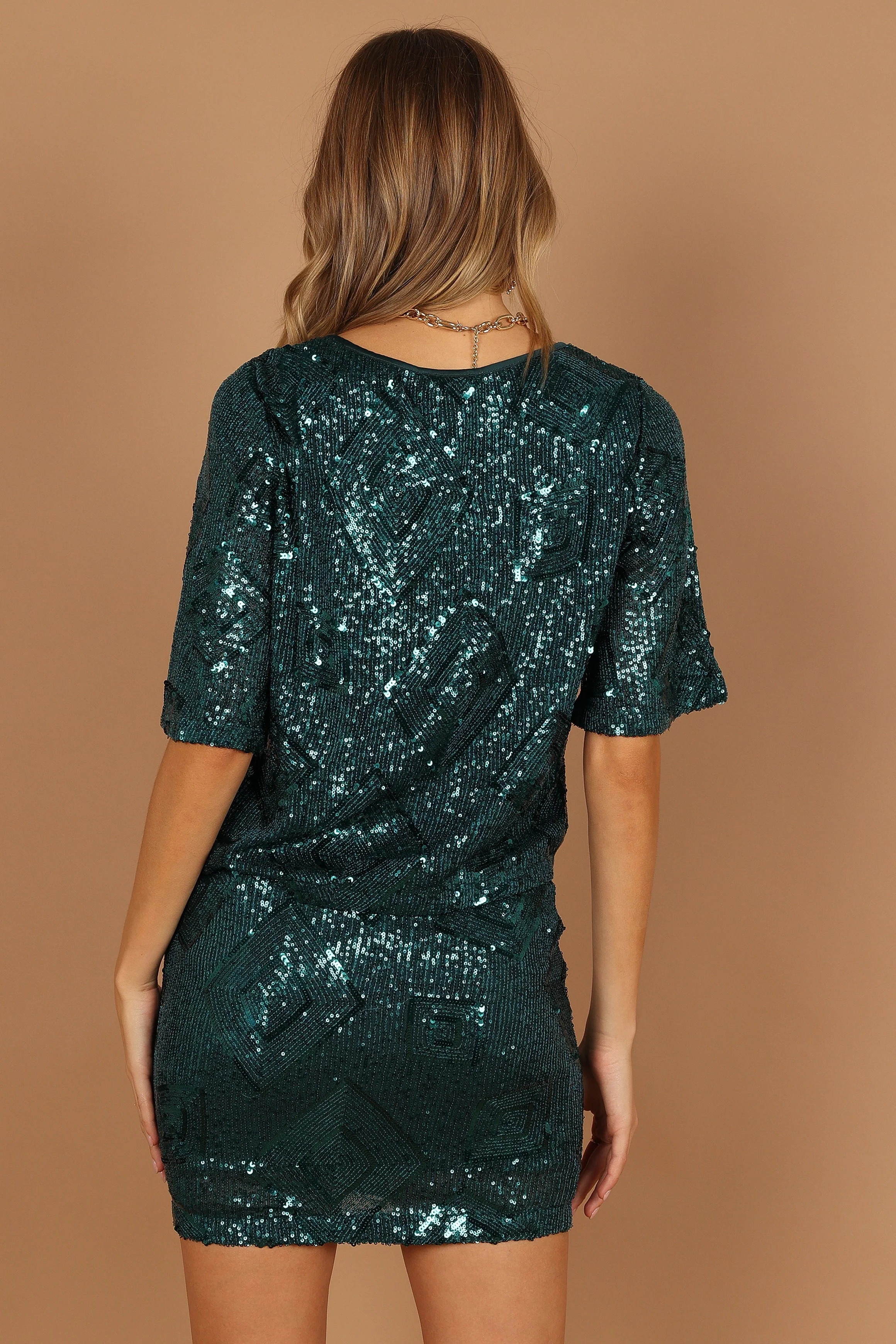 Lana Sequin Mini Skirt - Hunter Green - Image 6