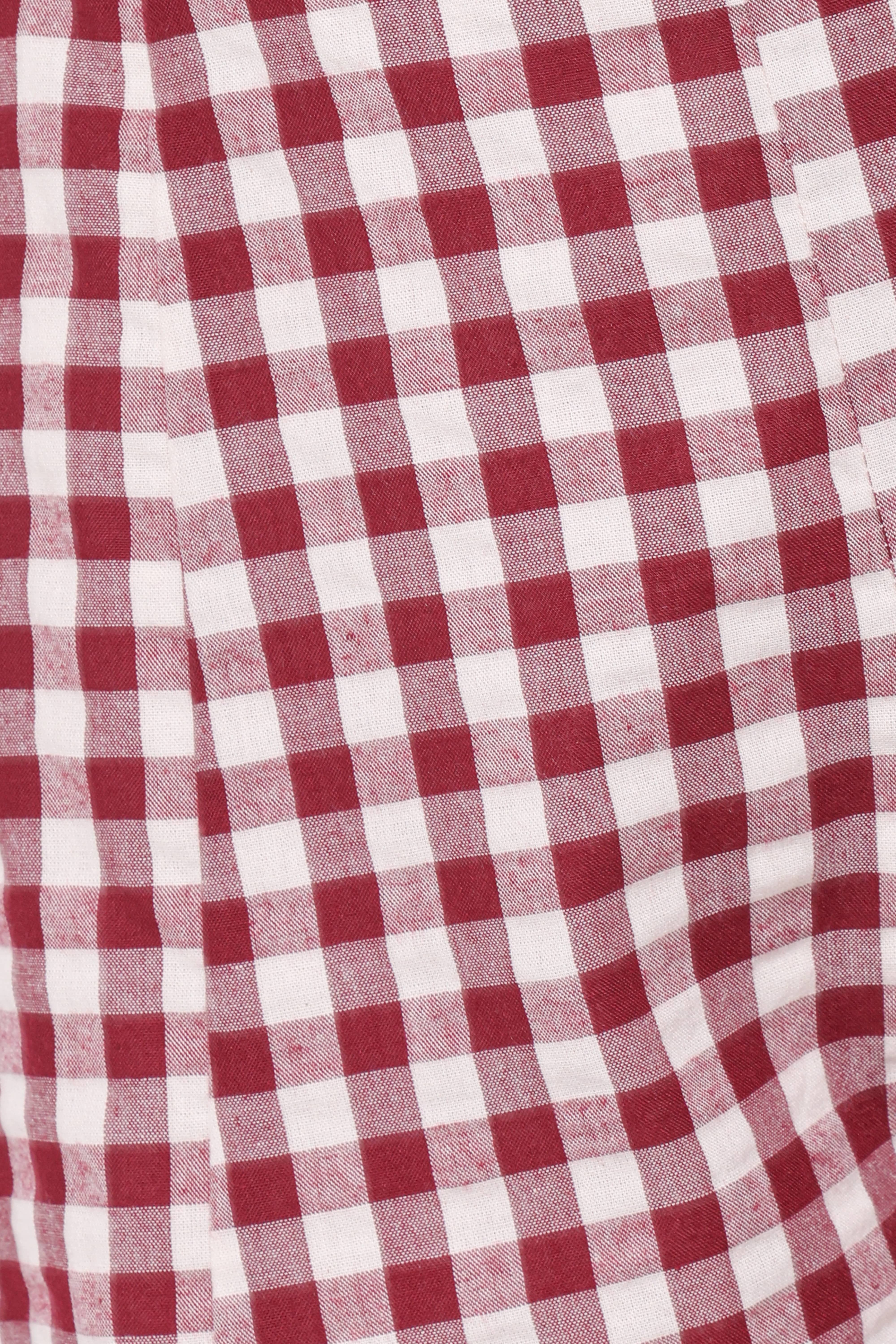 Landon Fitted Shorts - Burgundy Gingham - Image 9