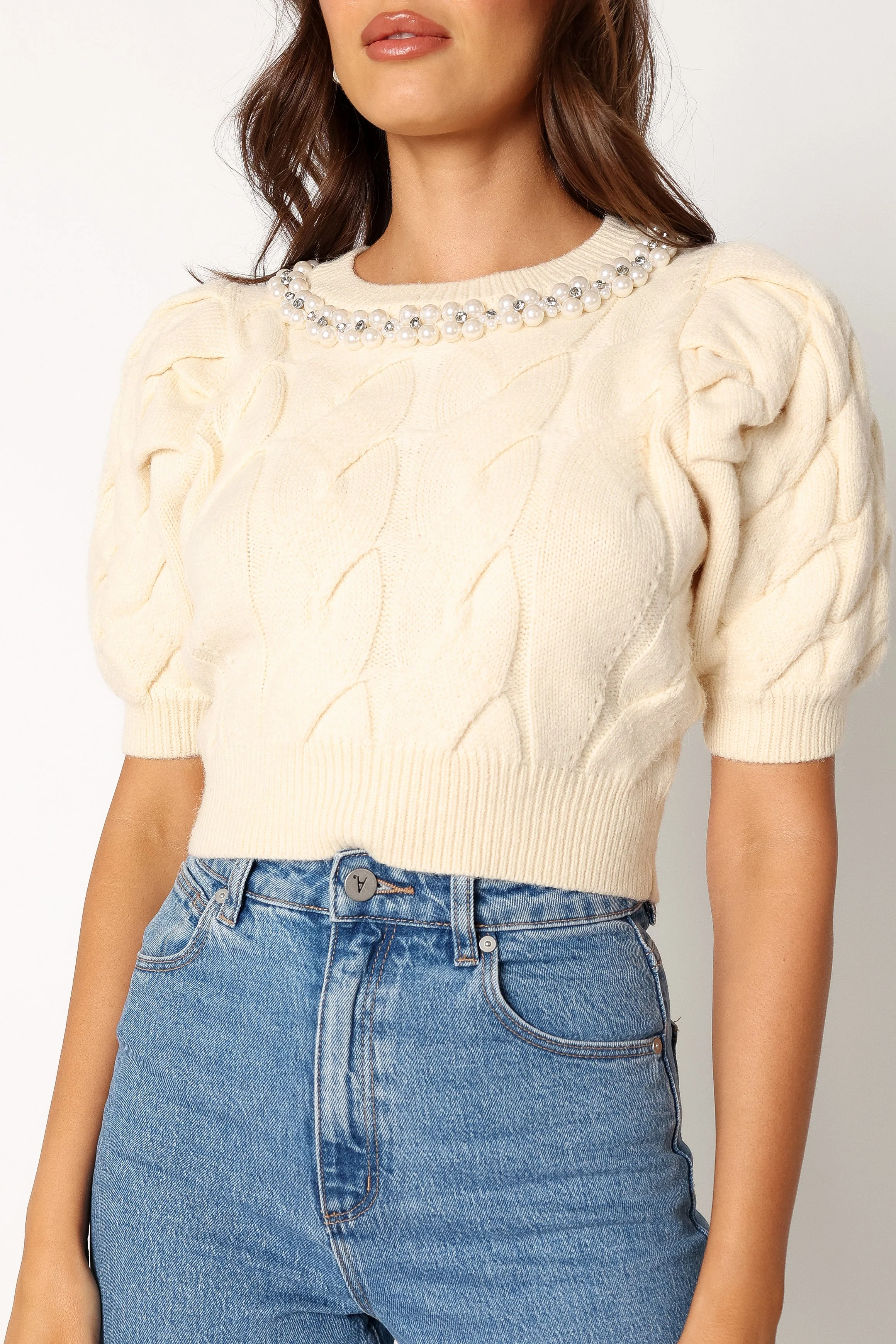 Landry Knitted Top - Cream - Image 8