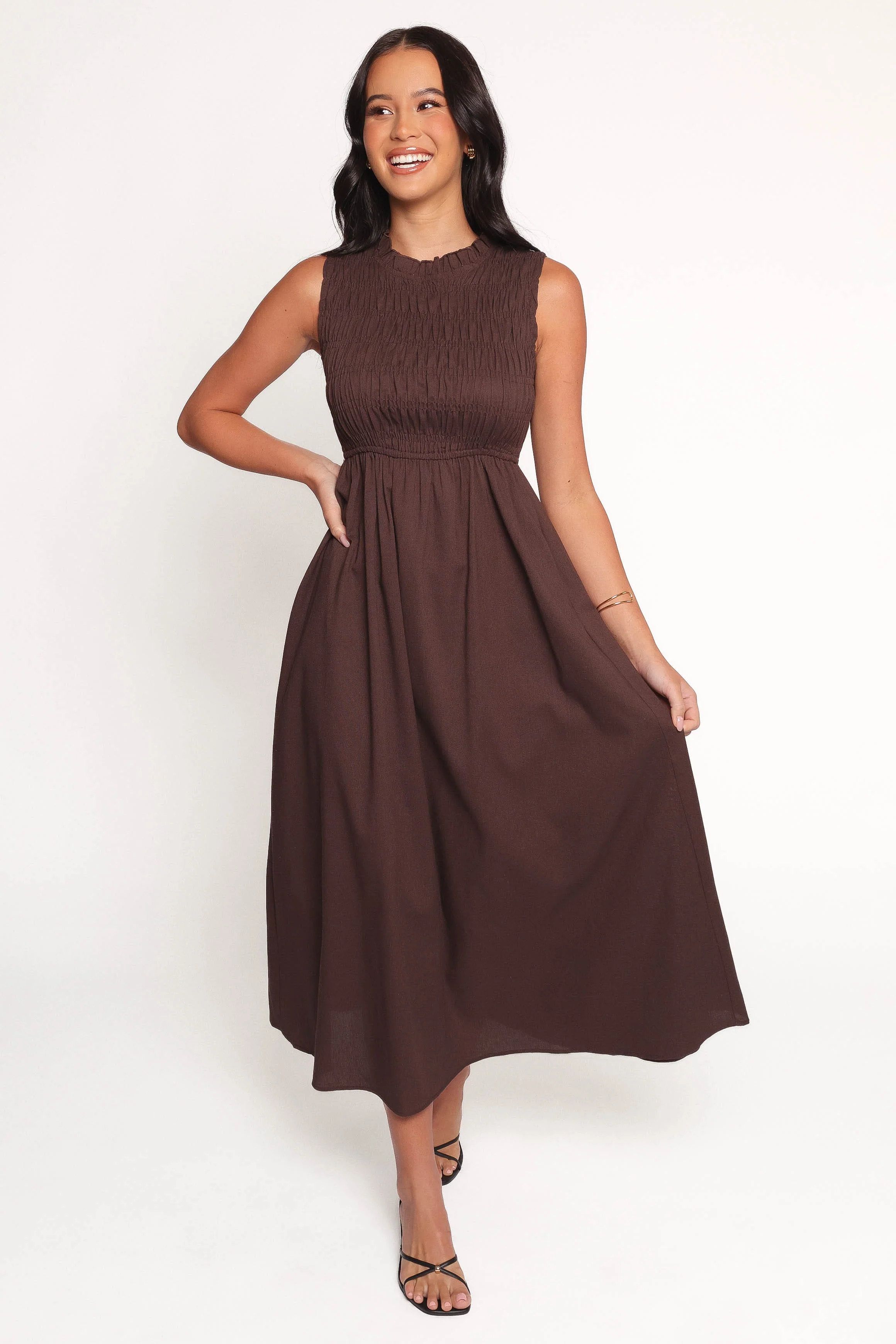Lanna Maxi Dress - Chocolate - Image 2