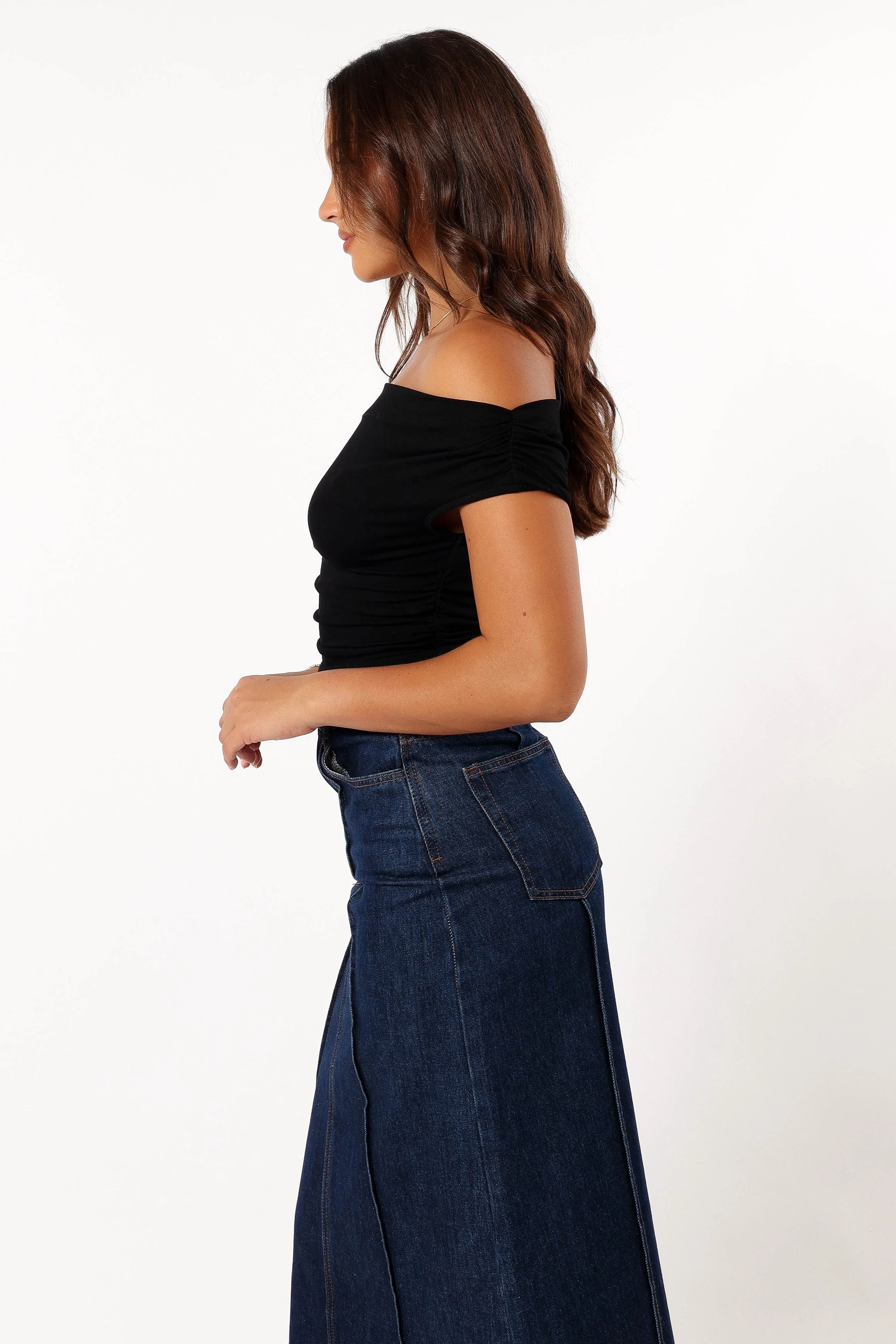 Lanna Off Shoulder Top - Black - Image 6