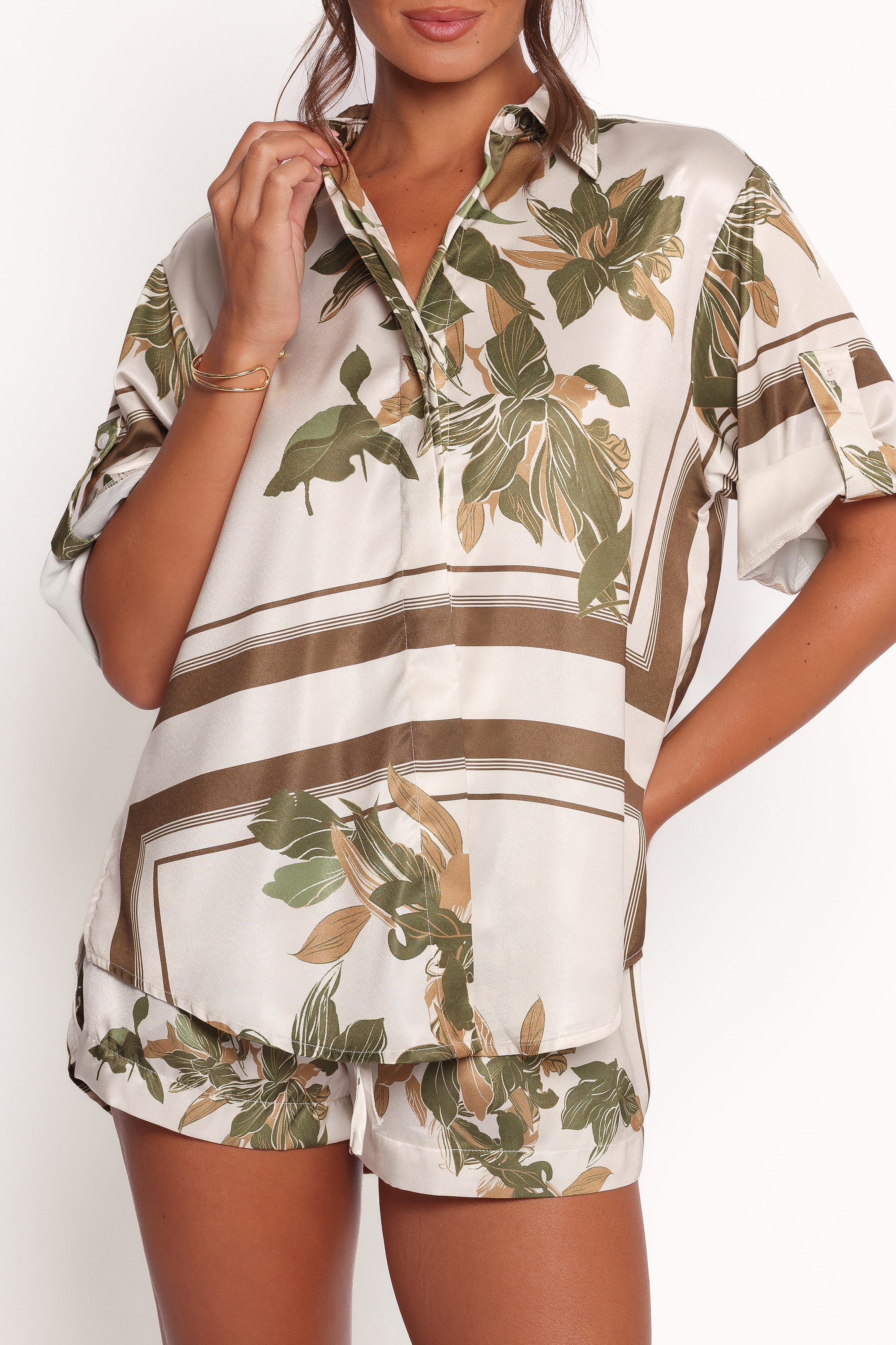 Lara Shirt - Olive Print - Image 2