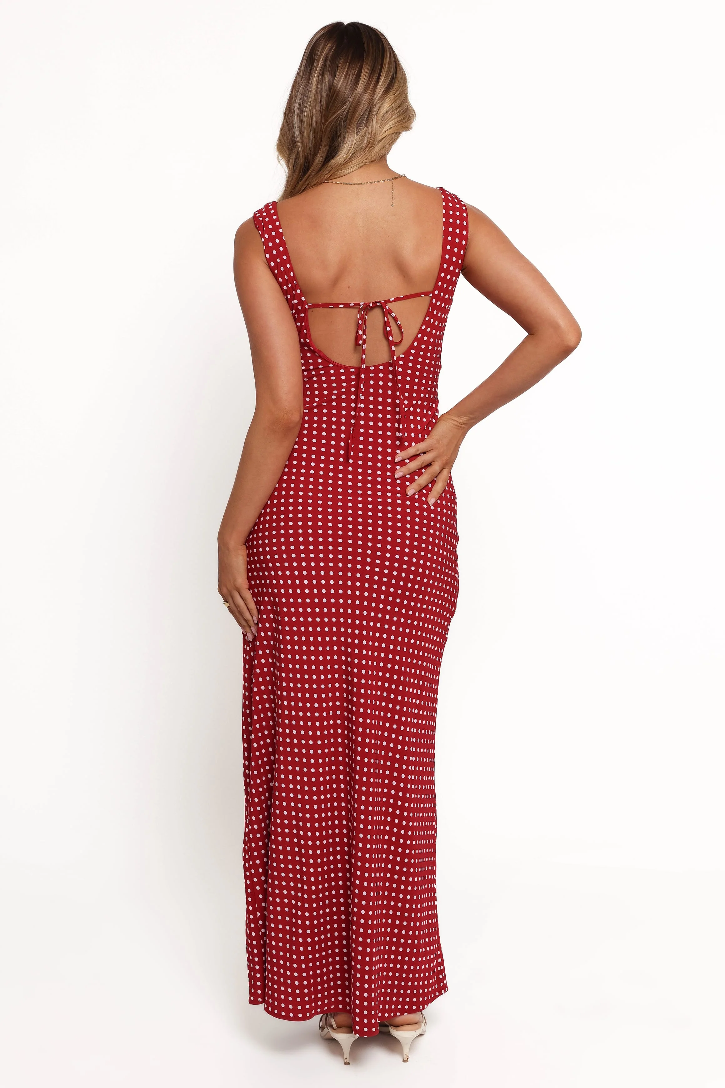 Leni Maxi Dress - Red Polka Dot - Image 4