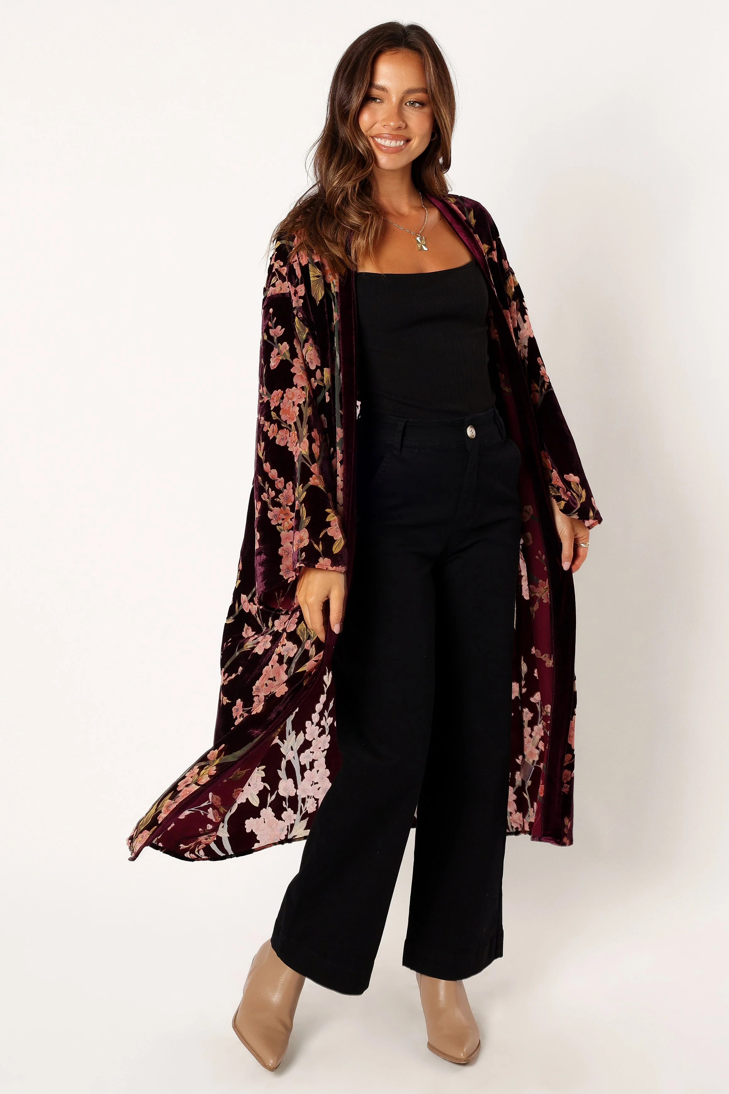 Lennon Velvet Duster - Floral - Image 2