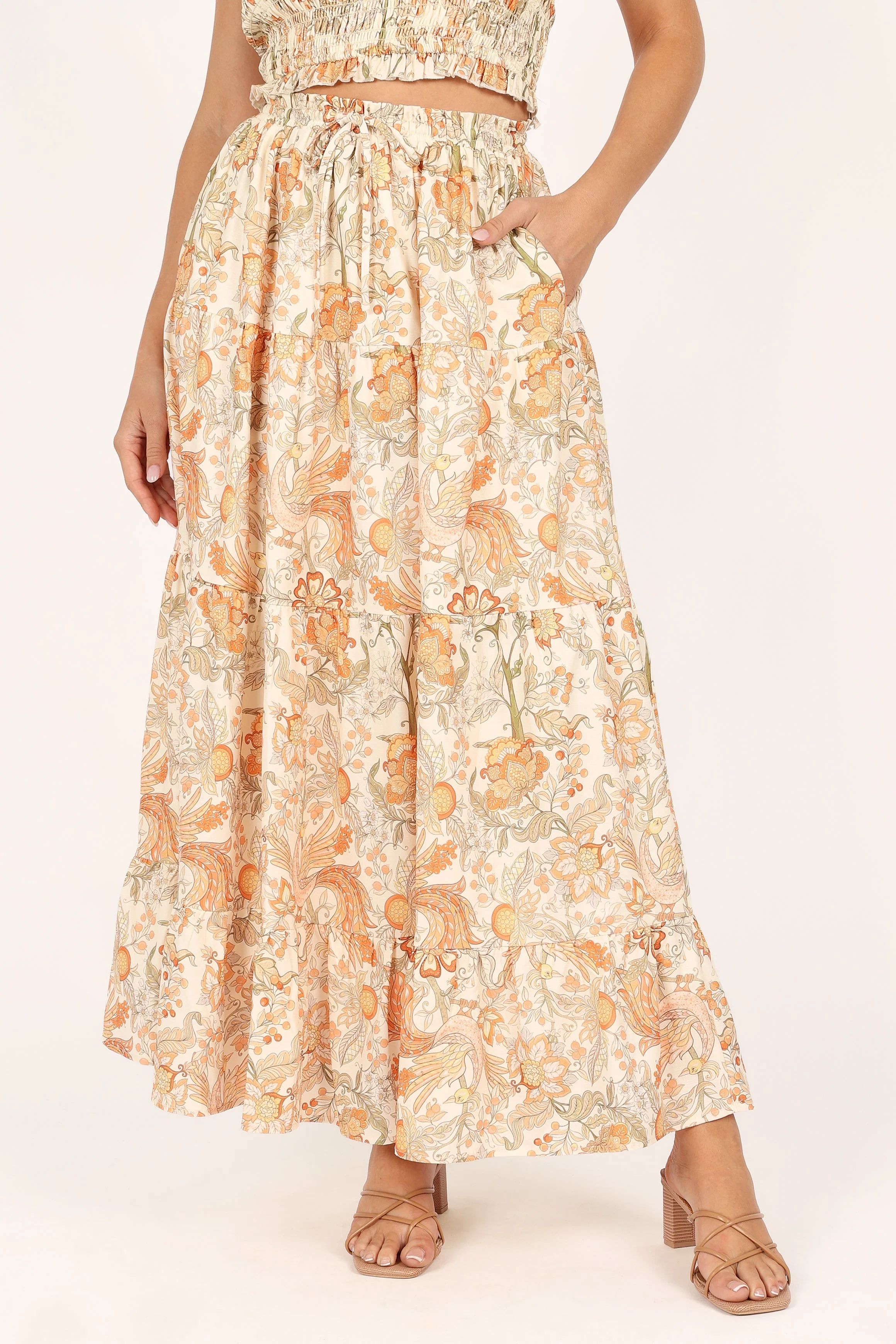 Leo Maxi Skirt - Tan Floral - Image 6