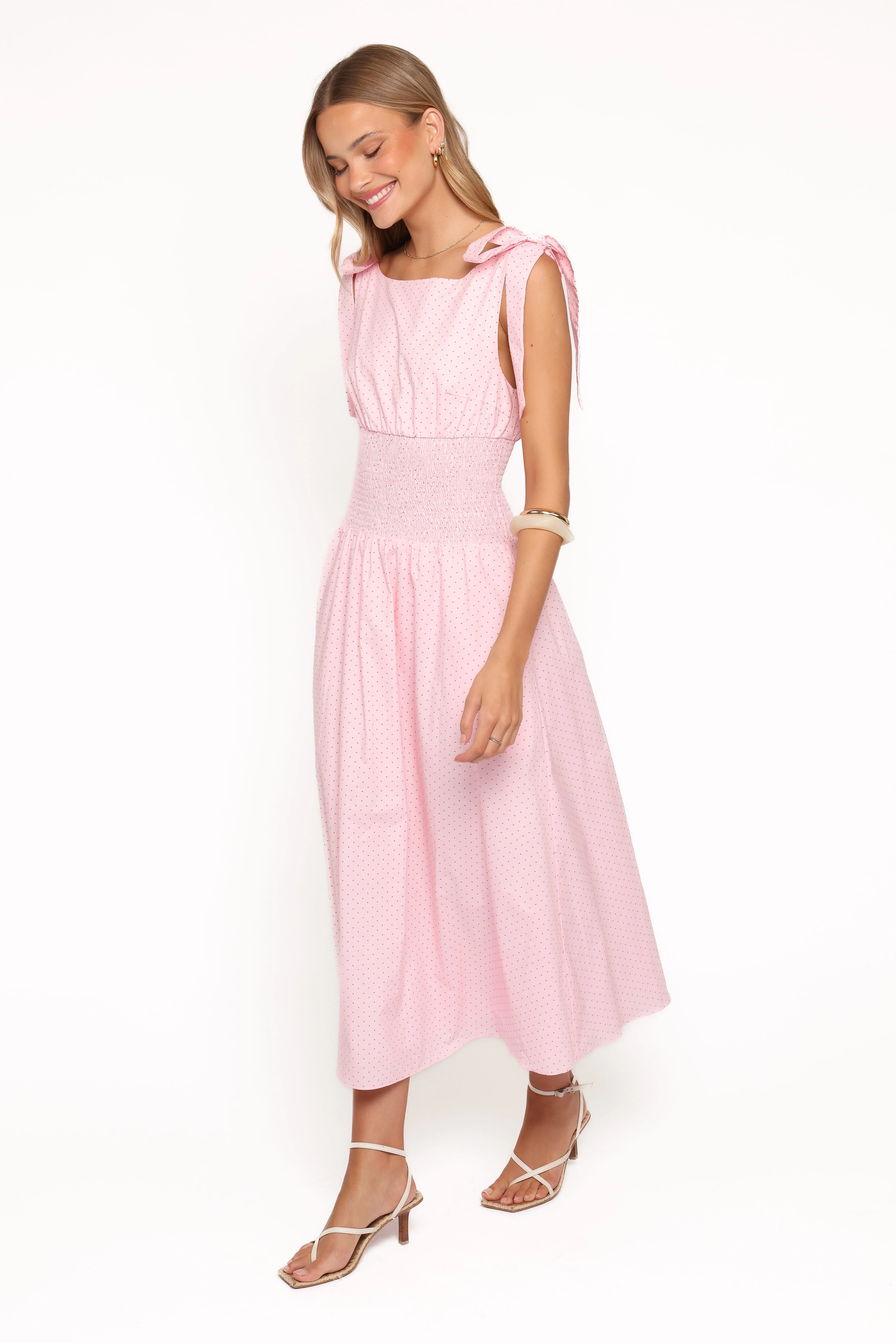 Leticia Midi Dress - Pink Polka Dot - Image 4