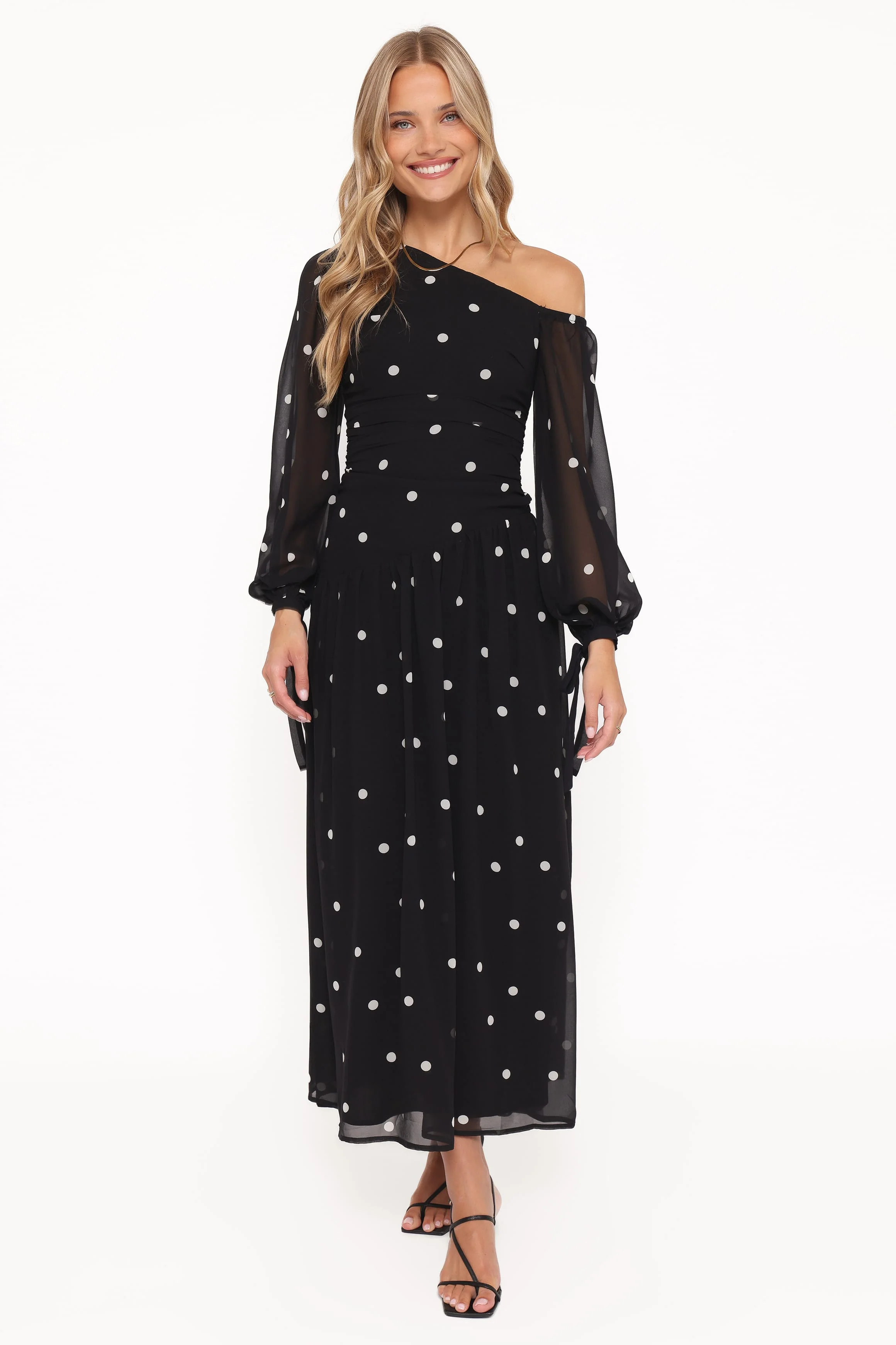 Levine Maxi Dress - Black Polka Dot - Image 2