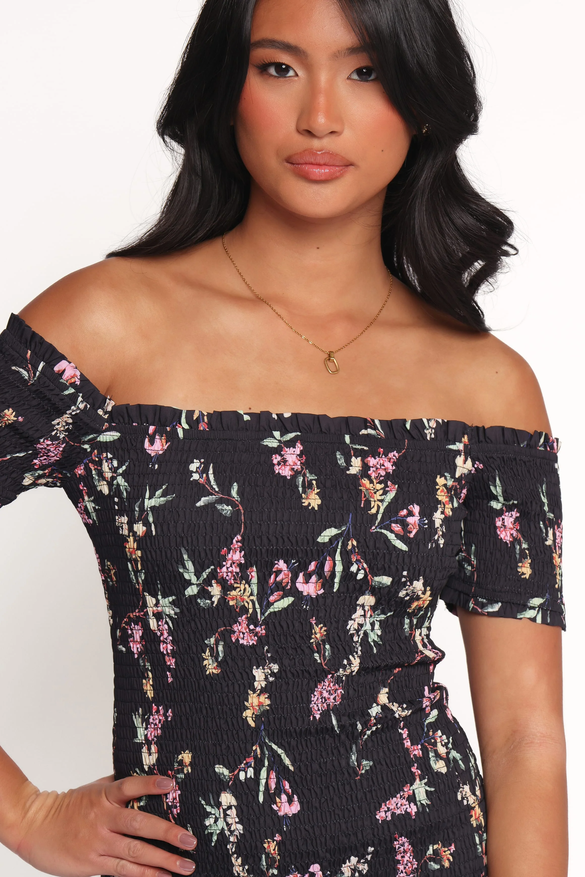 Lewis Mini Dress - Black Floral - Image 2