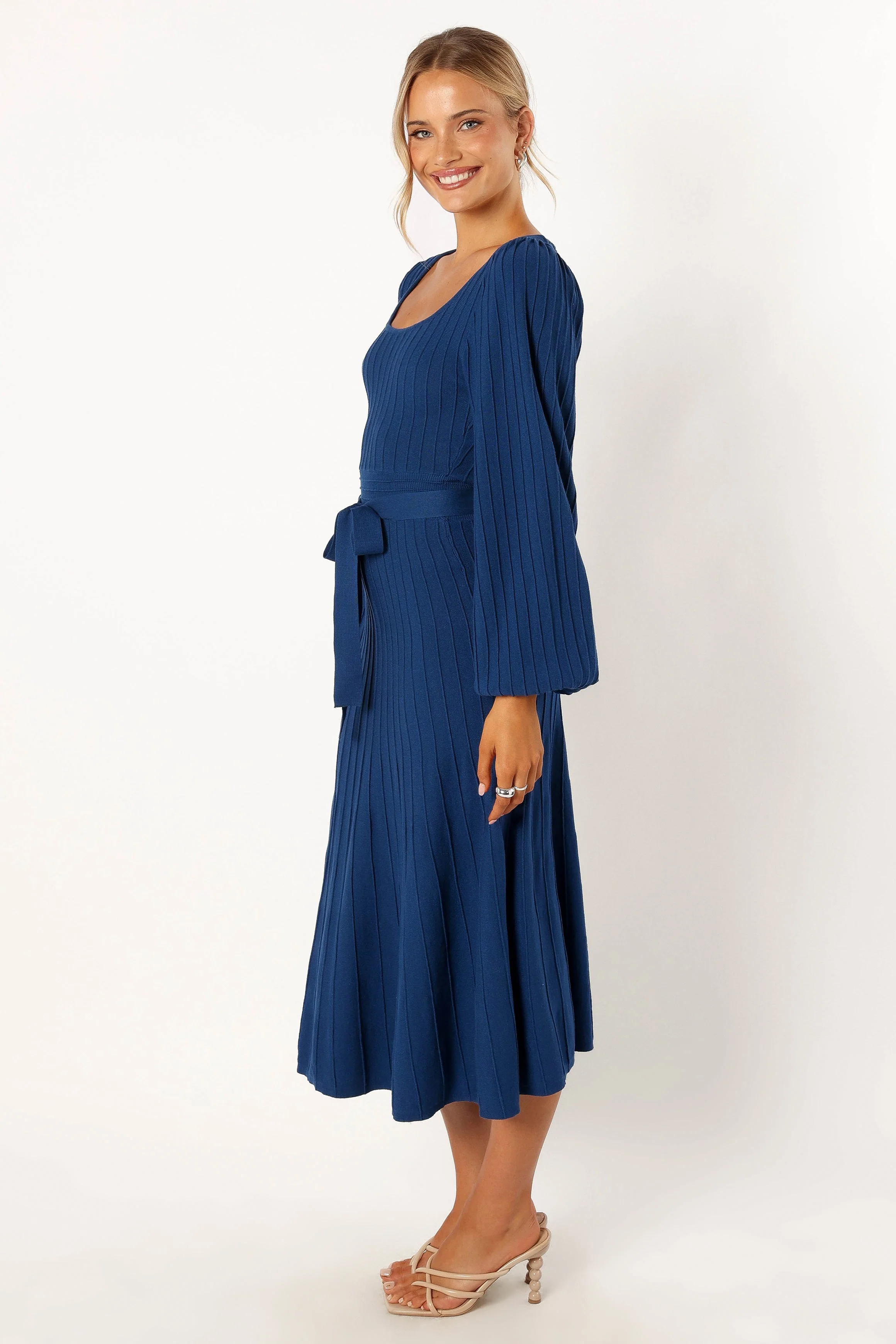 Lexi Long Sleeve Midi Dress - Blue - Image 3
