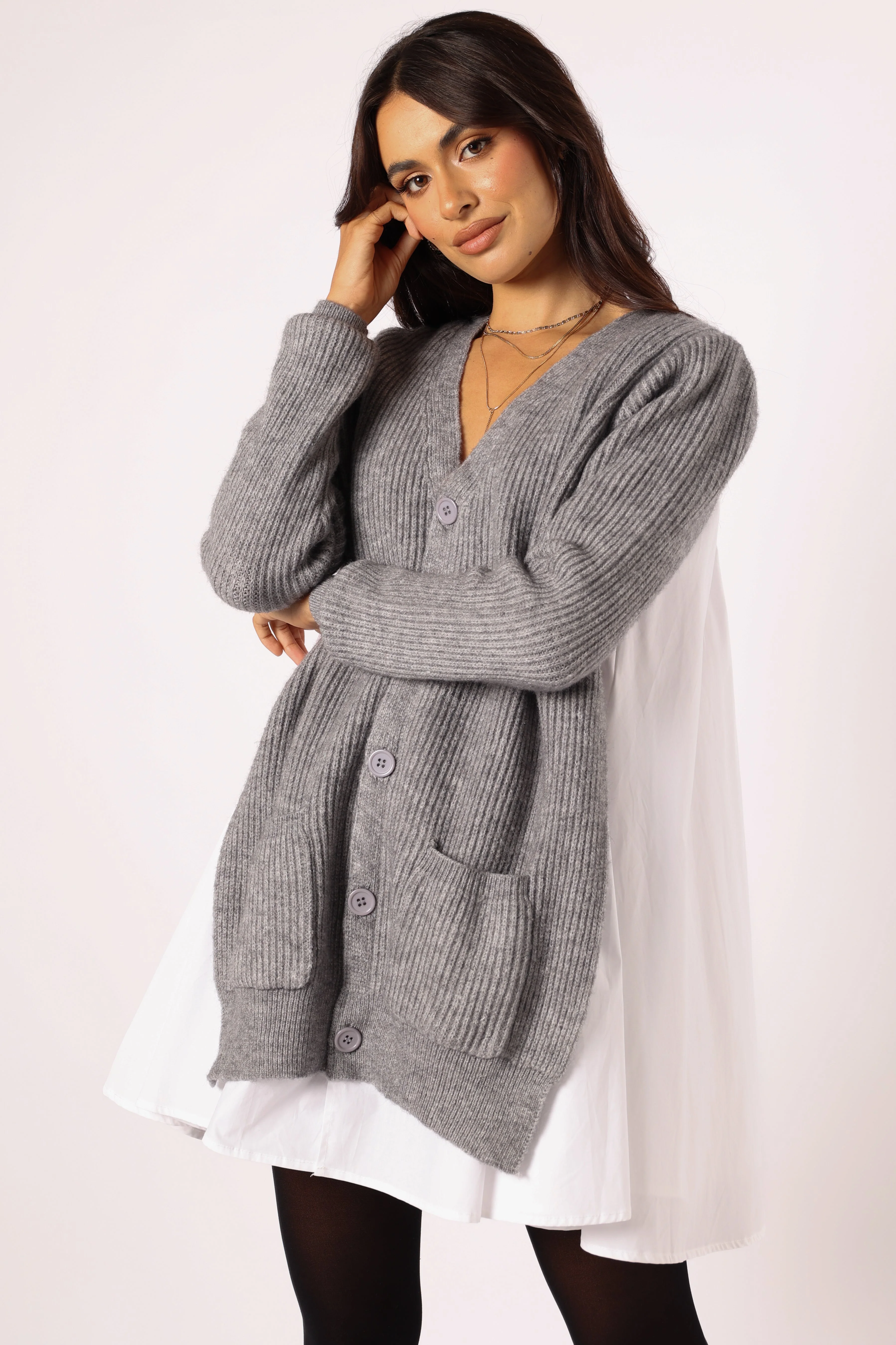 Lina Mini Dress - Grey - Image 2