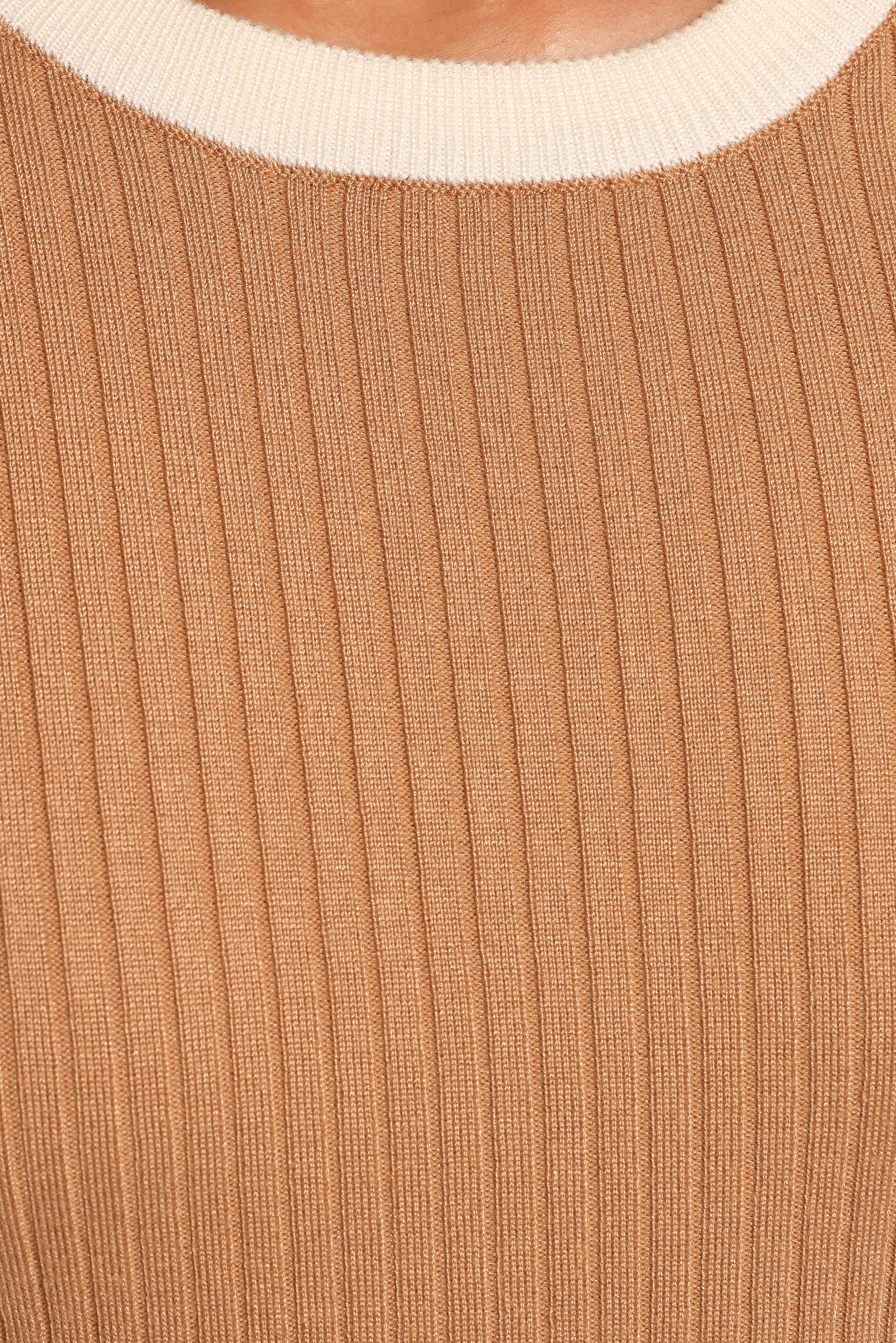 Lizbeth Knit Top - Tan White - Image 7
