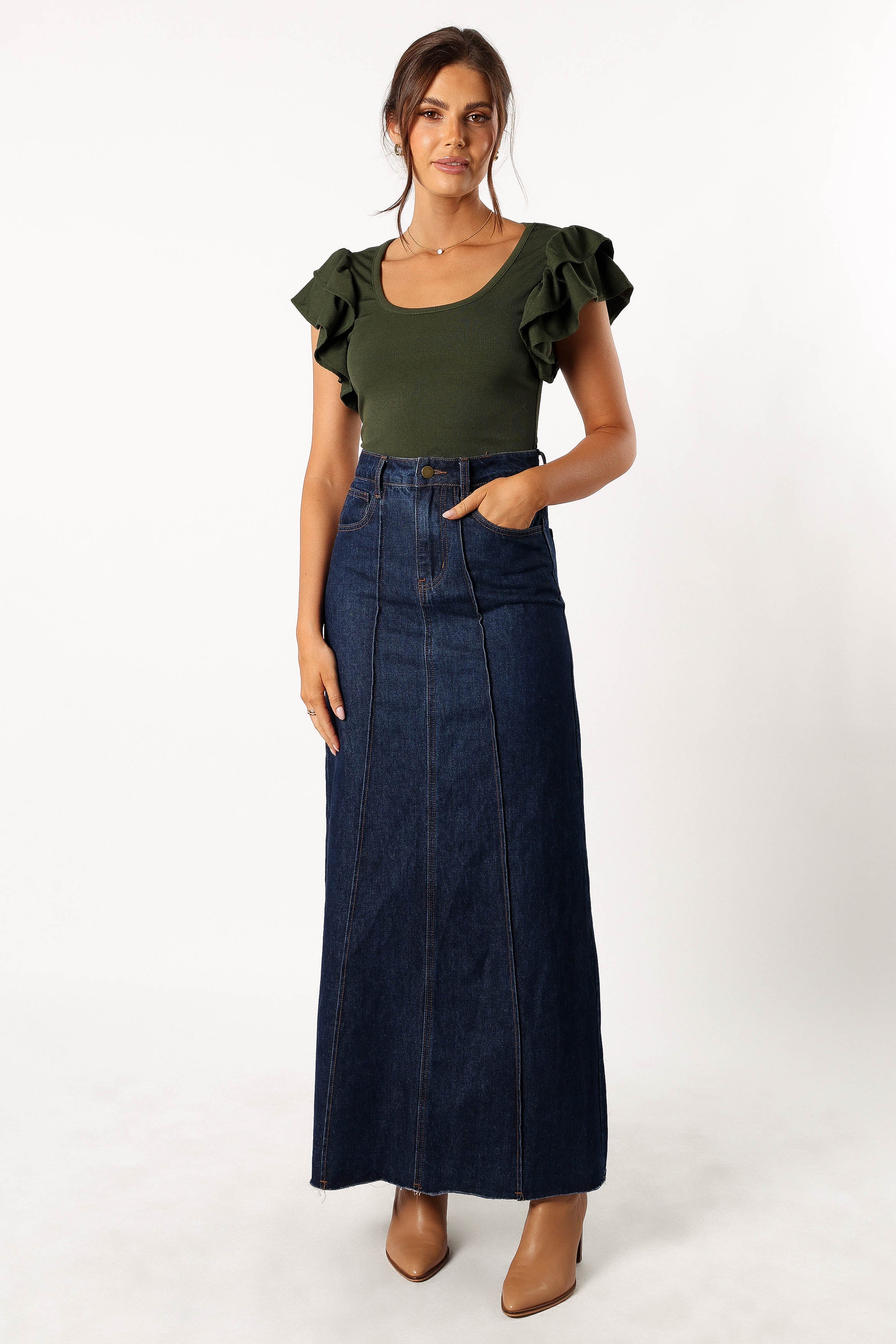 Loren Ribbed Top - Olive - Image 6