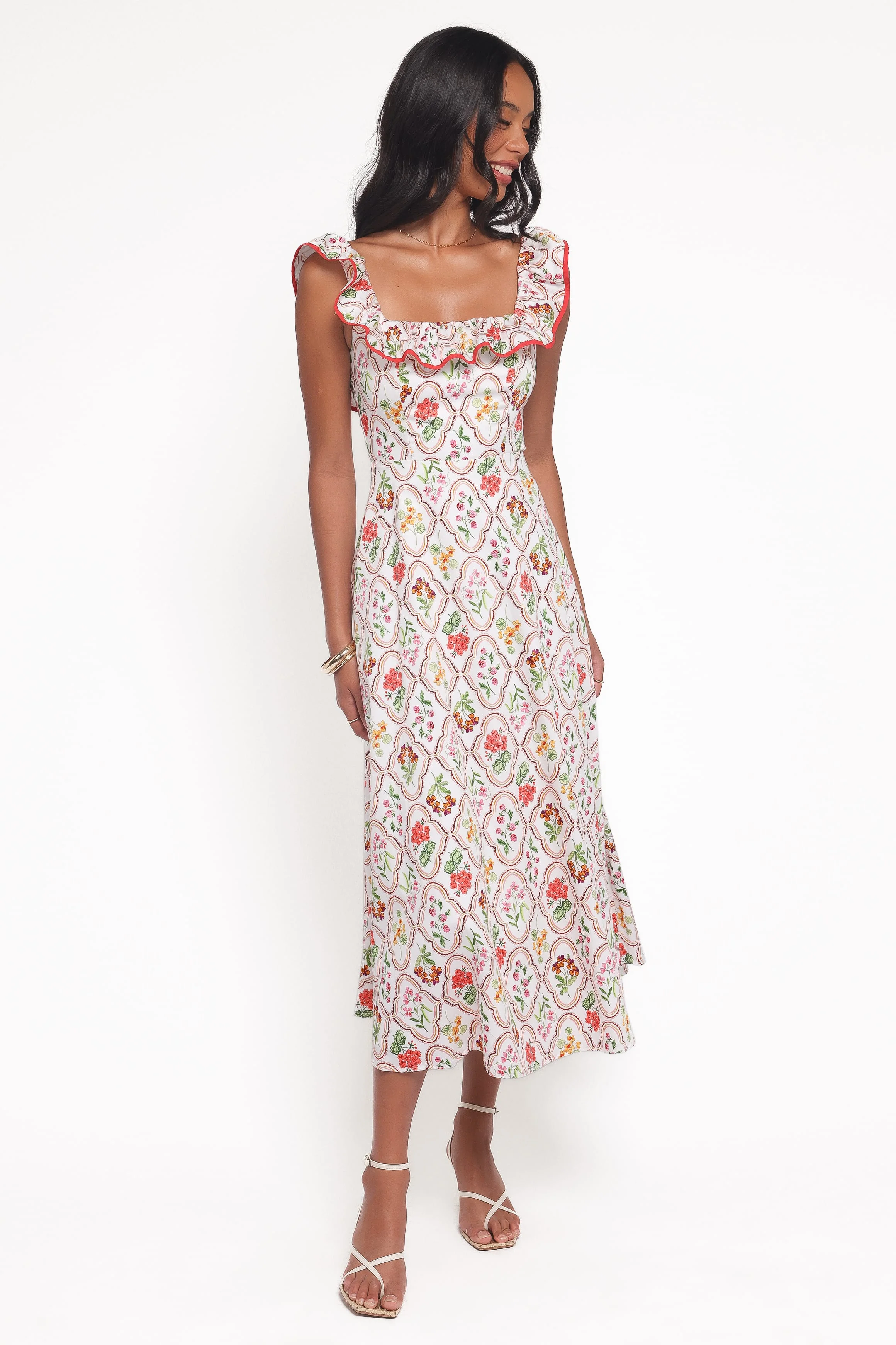 Lucille Maxi Dress - Coral Wildflower - Image 4