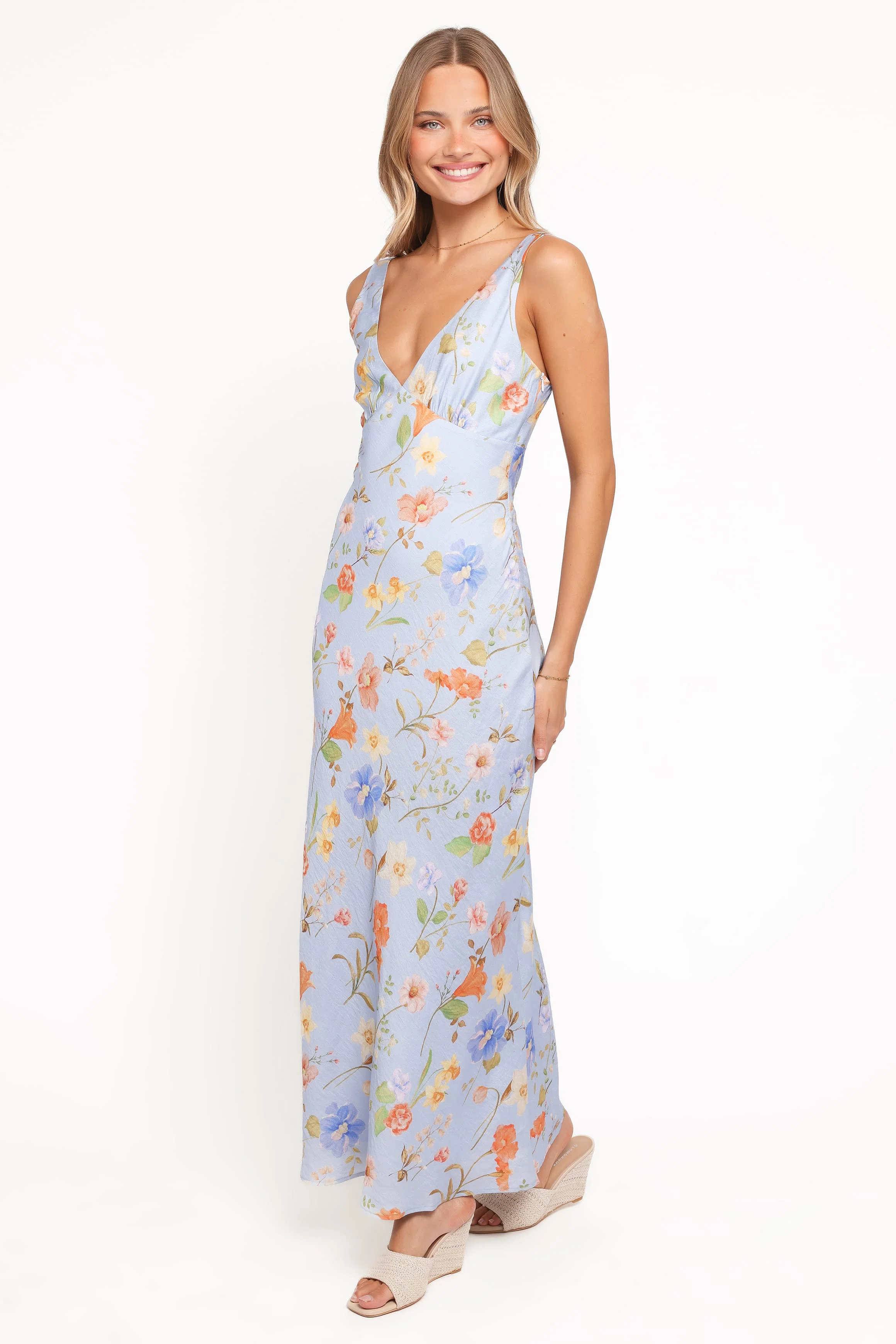 Lunaria Maxi Dress - Blue Floral - Image 3