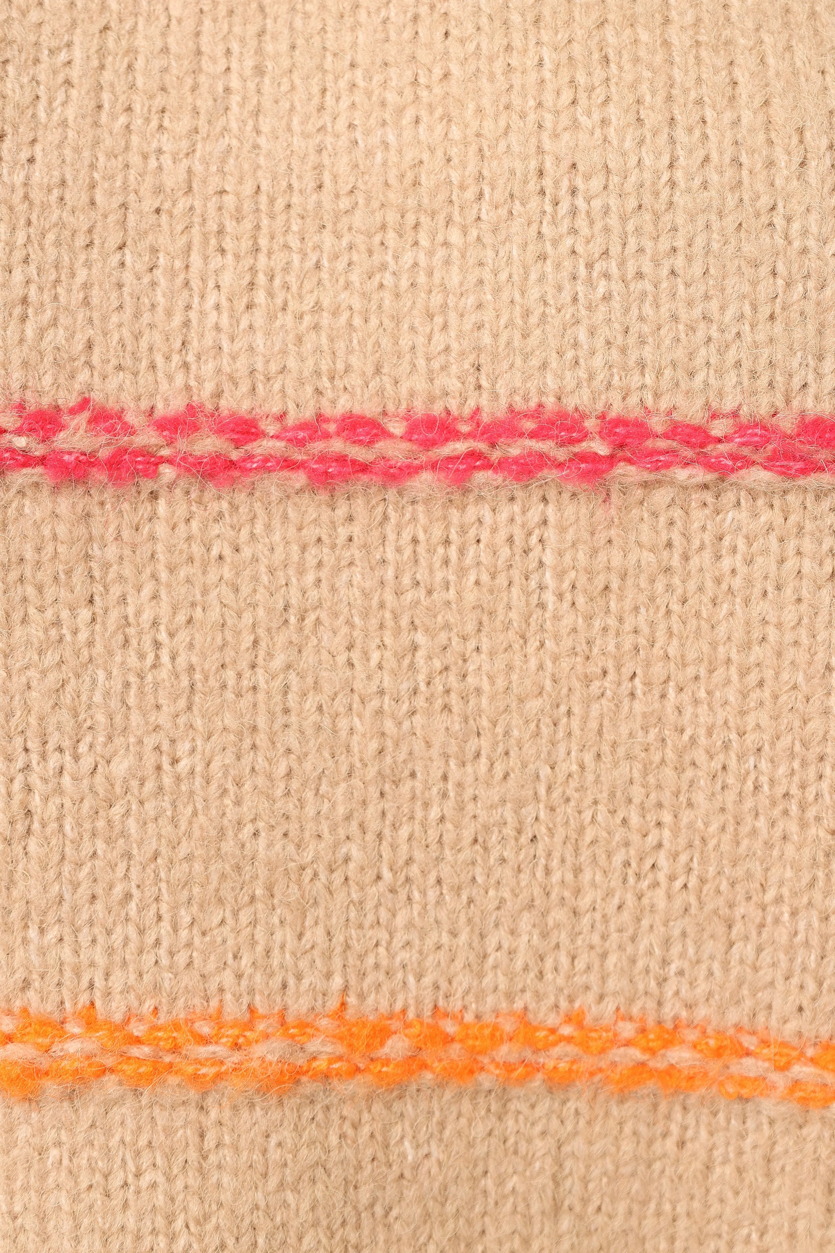 Lyla Multi Color Stripe Knit Sweater - Camel - Image 6