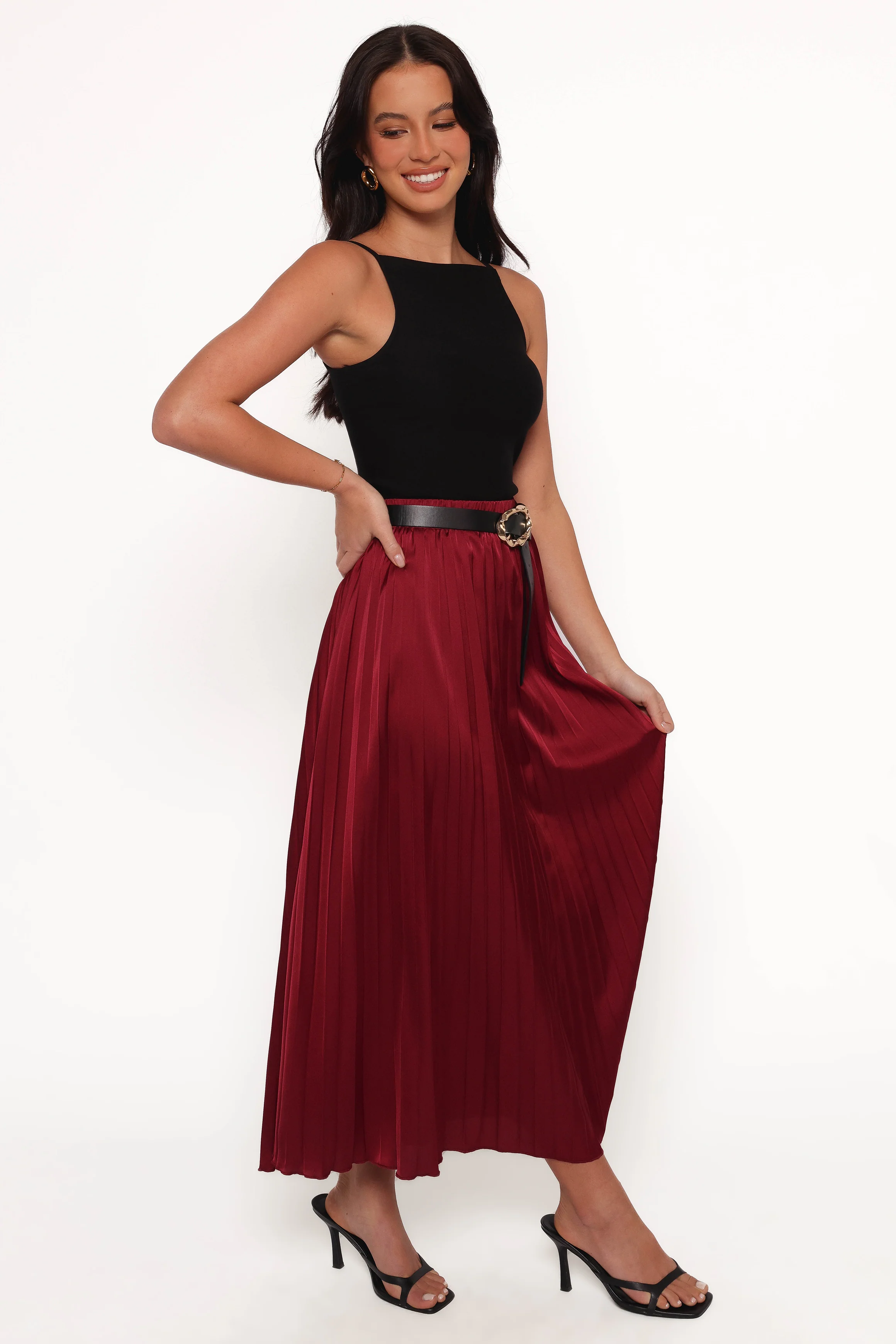 Lysandra Maxi Skirt - Burgundy - Image 7