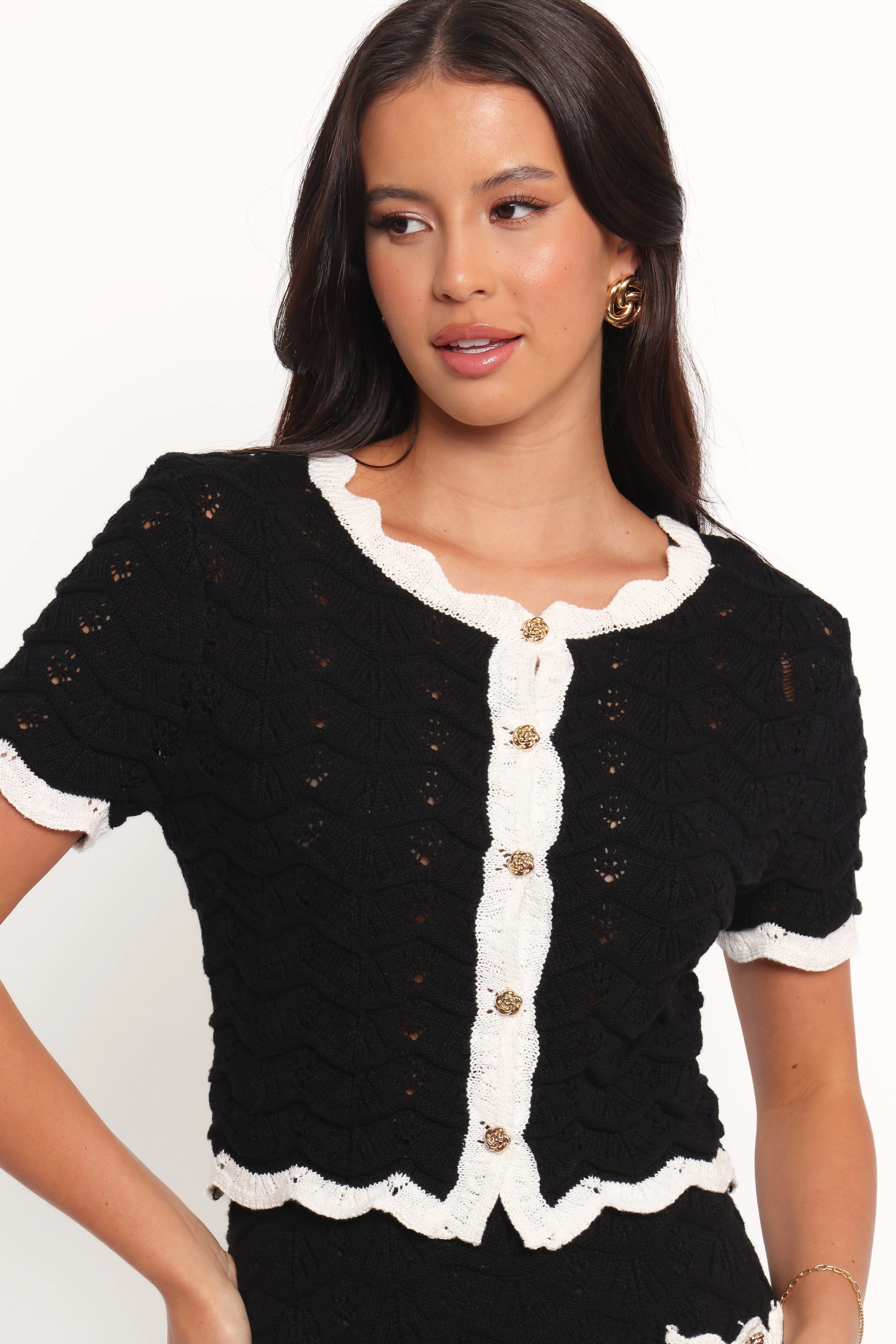 Madalyn Knit Skirt Set - Black - Image 6