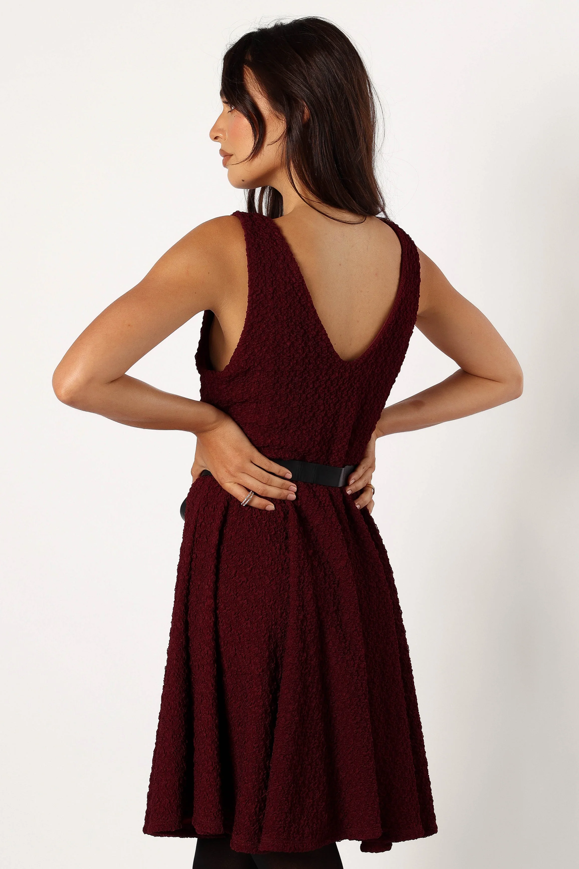 Margaret Mini Dress - Burgundy - Image 3