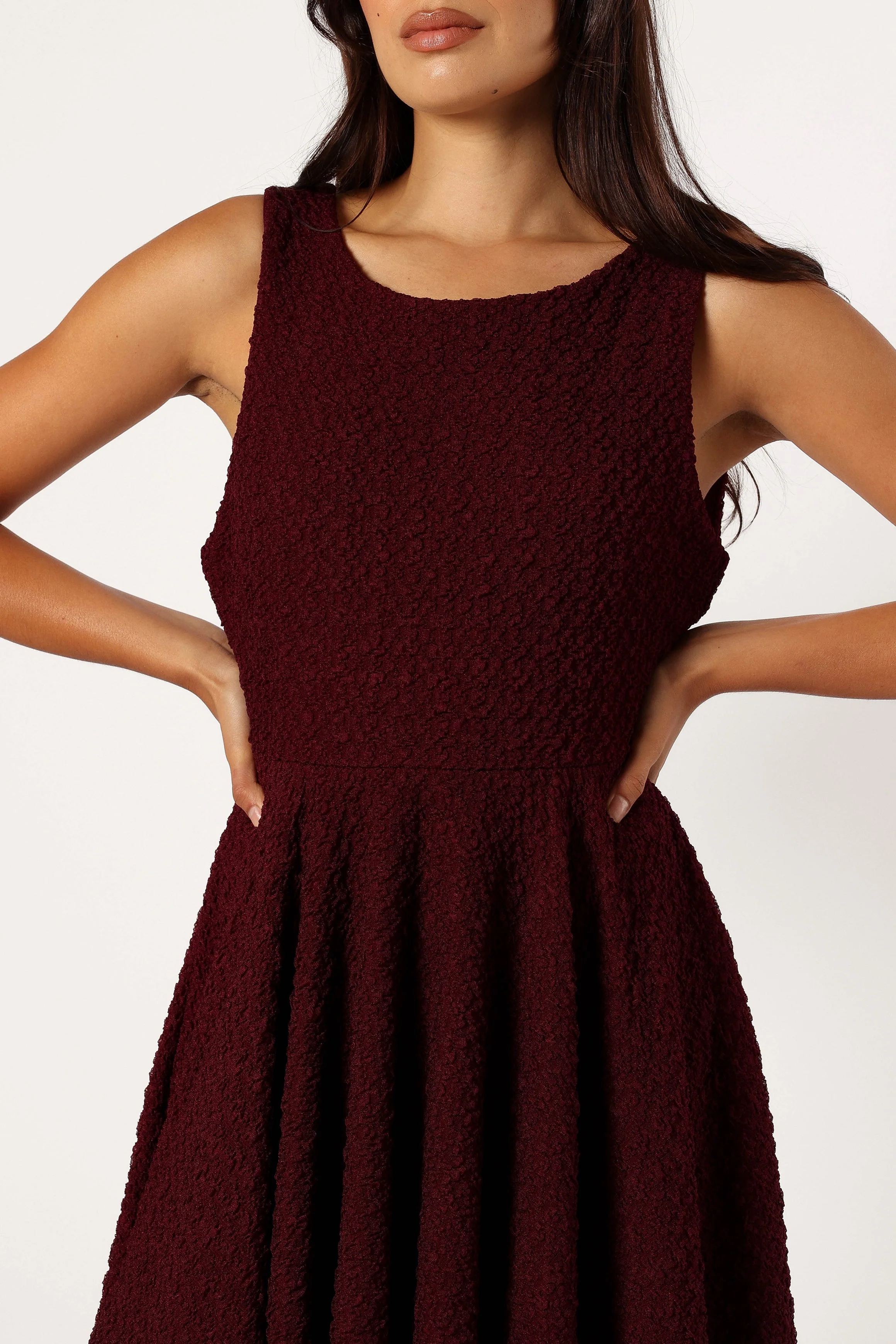 Margaret Mini Dress - Burgundy - Image 7