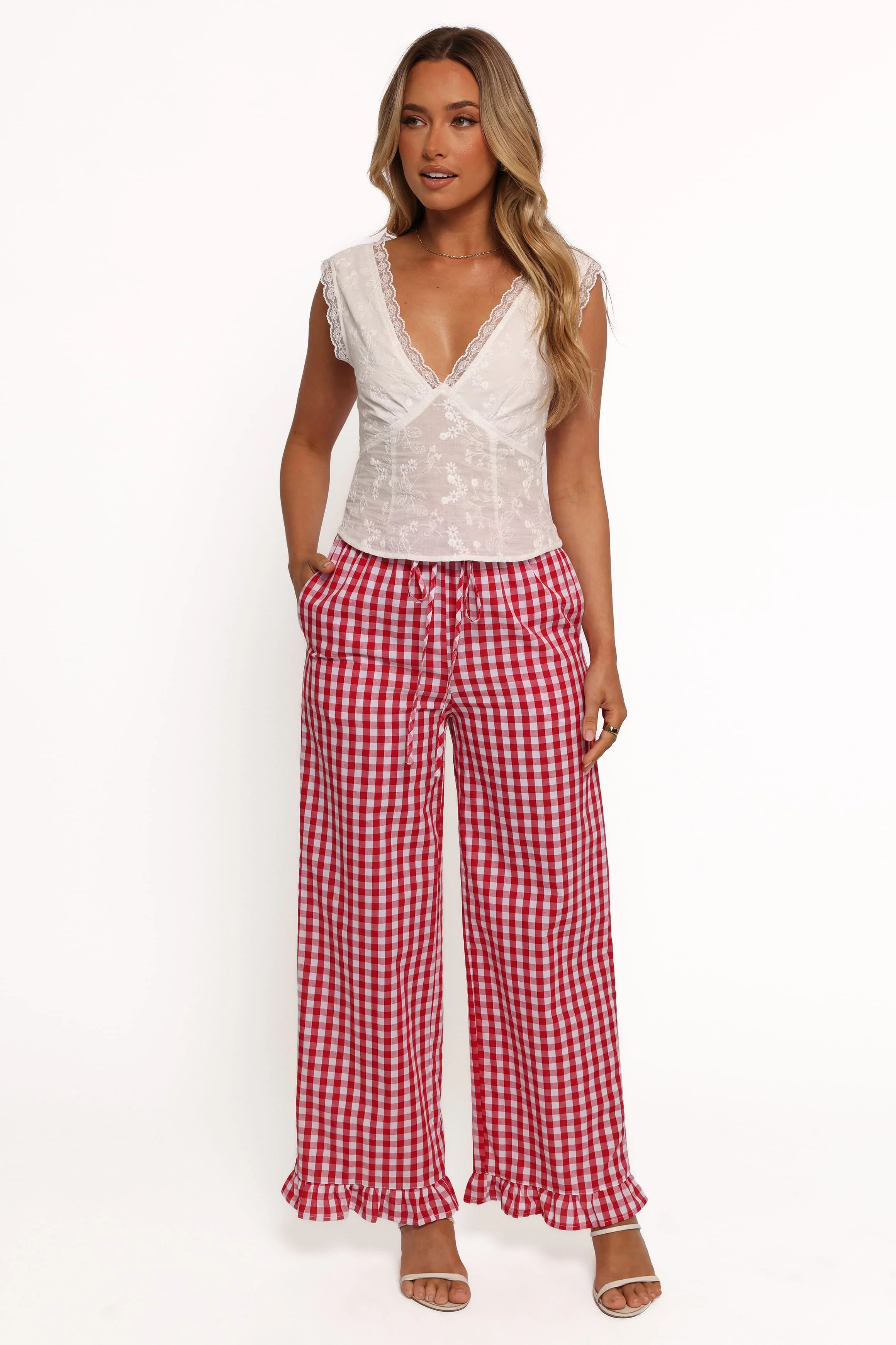Marina Pant - Red Gingham - Image 3