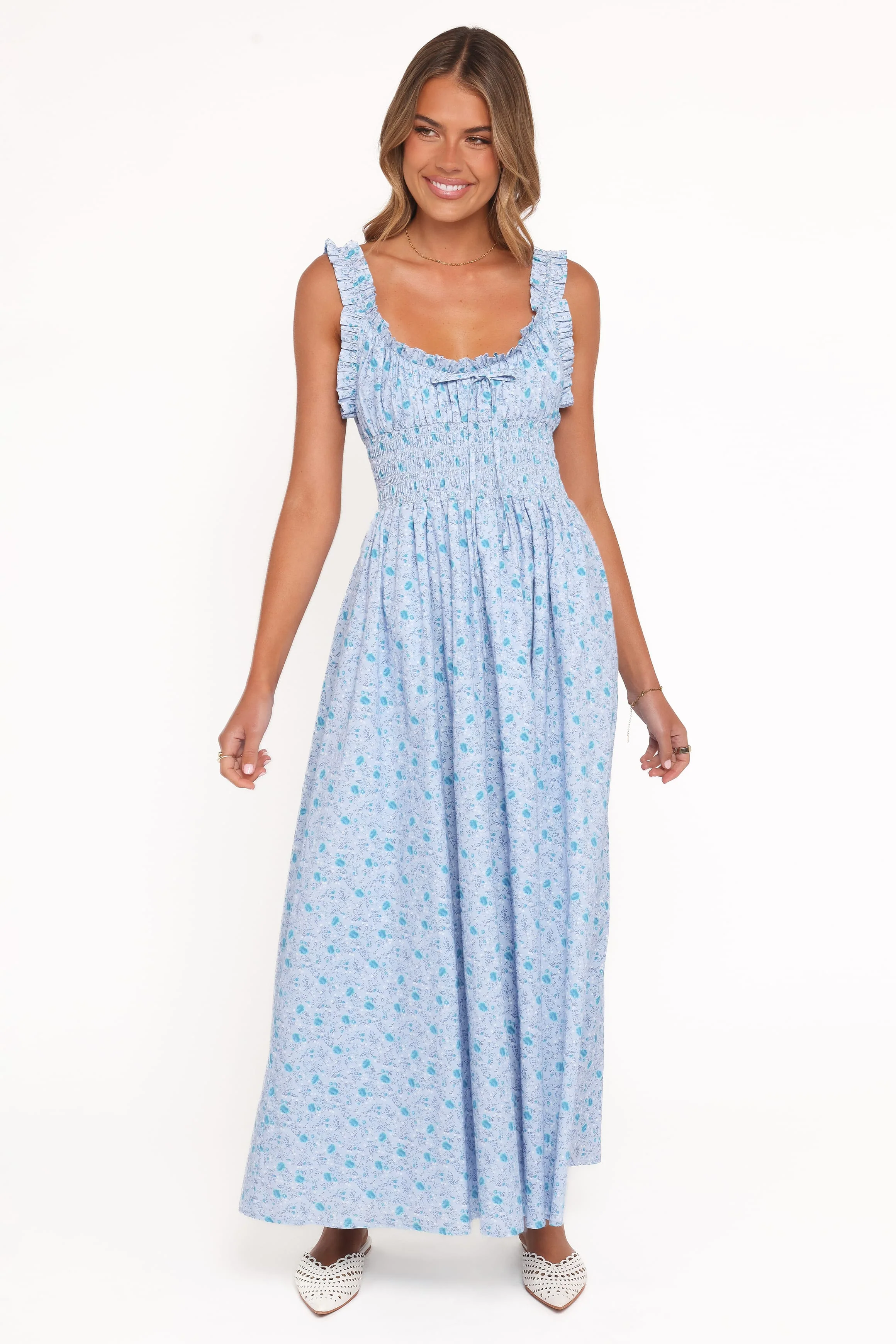 Marlena Midi Dress - Blue Floral - Image 2