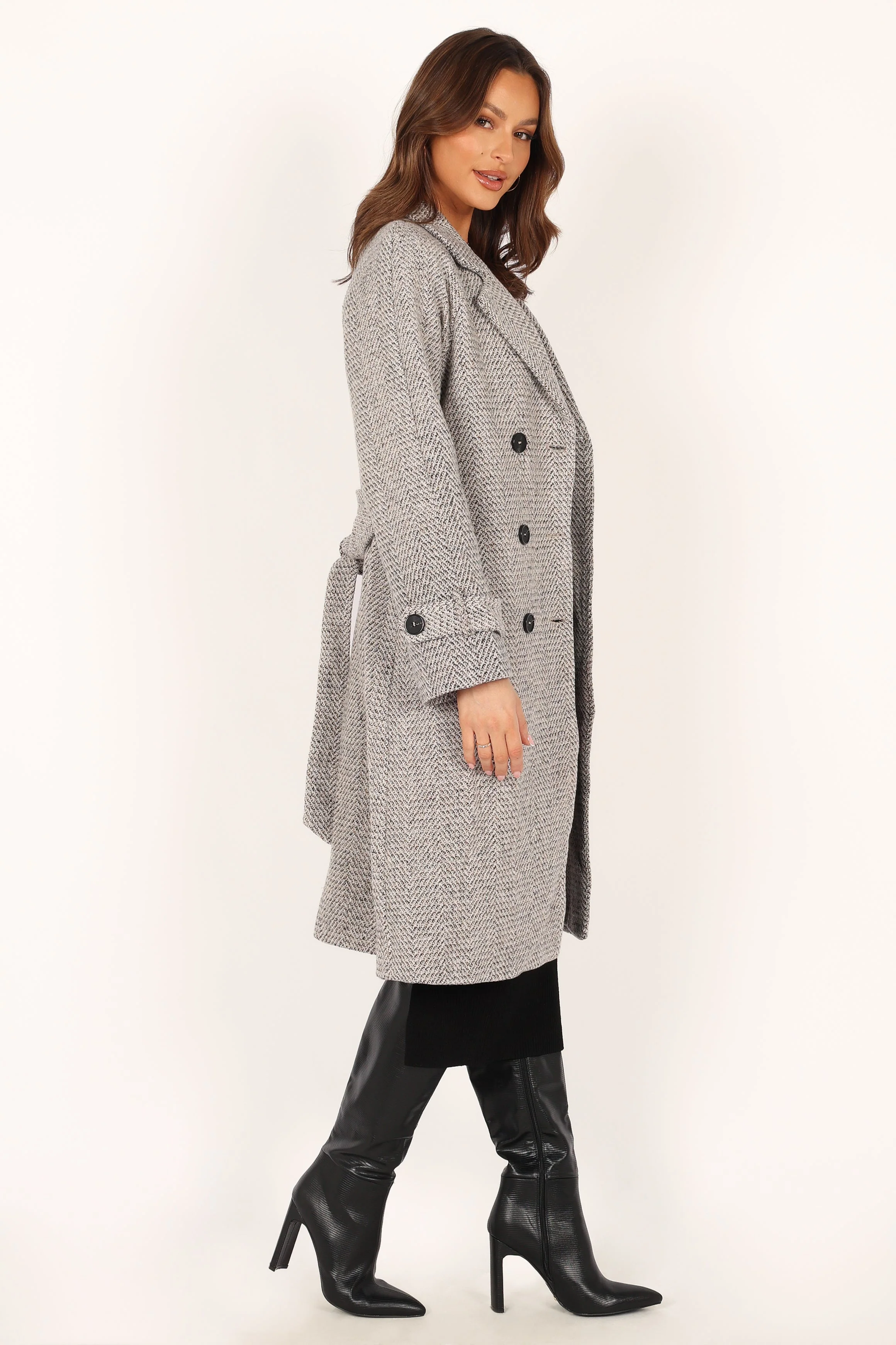 Matilda Tweed Coat - Grey - Image 8
