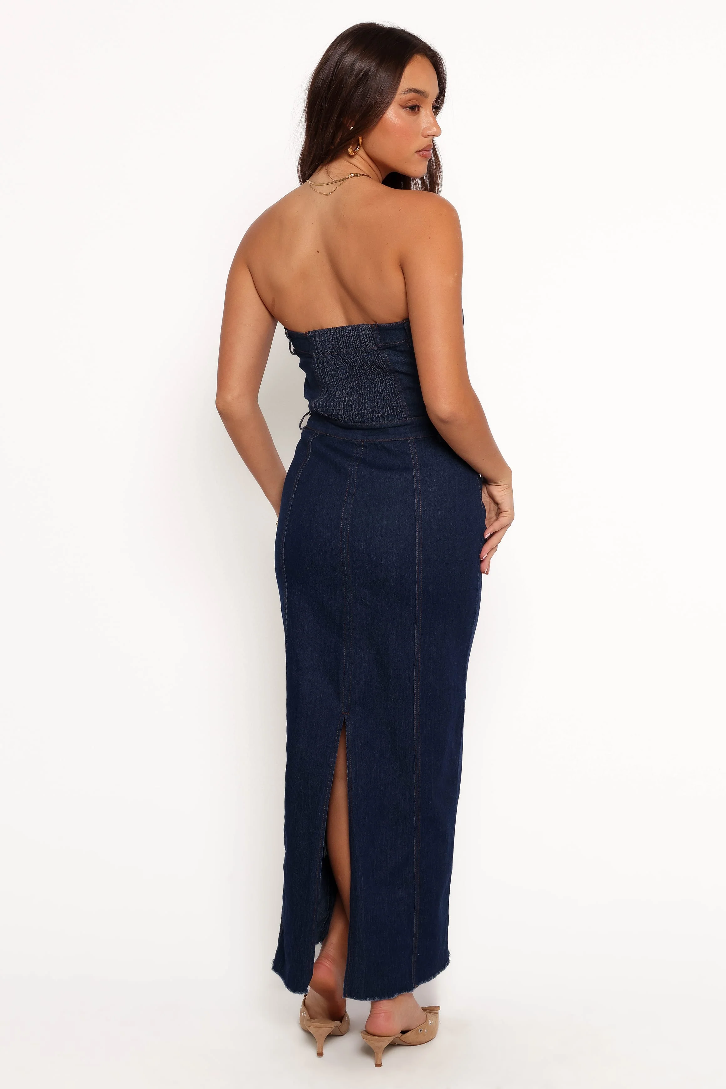 Melissa Strapless Dress - Medium Denim - Image 5