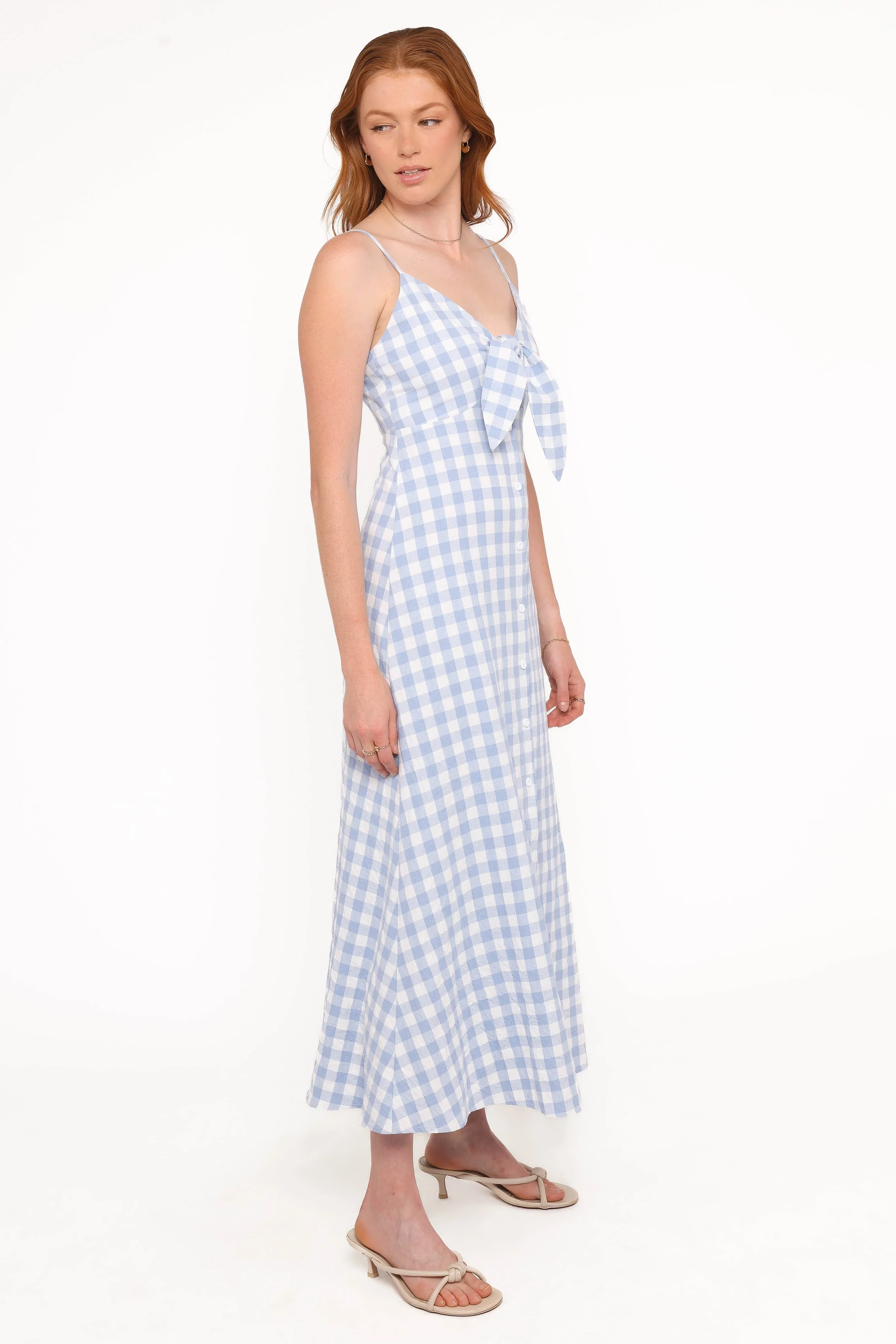 Menora Maxi Dress - Blue Gingham - Image 3