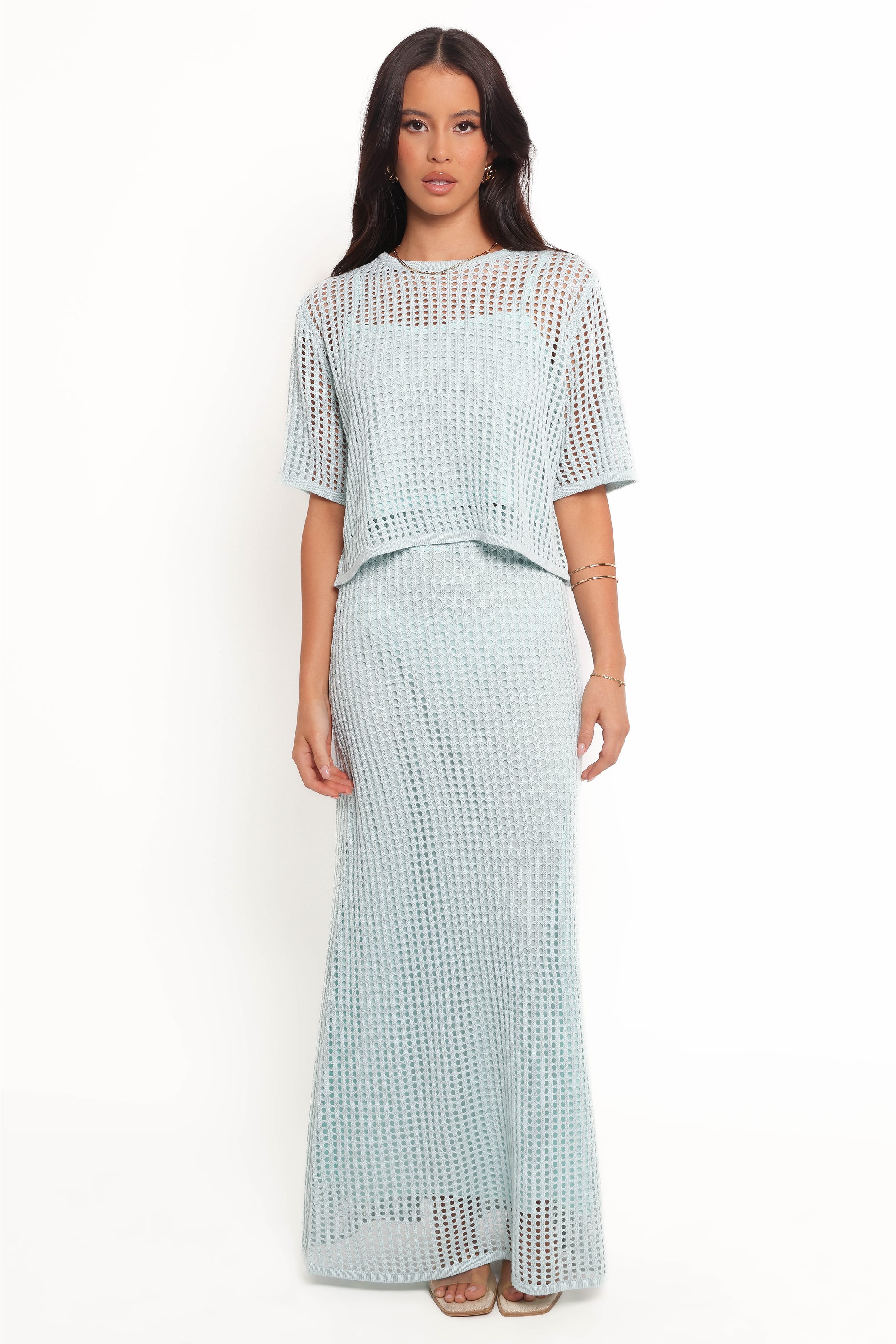 Meriah Knit Skirt Set - Light Blue - Image 4