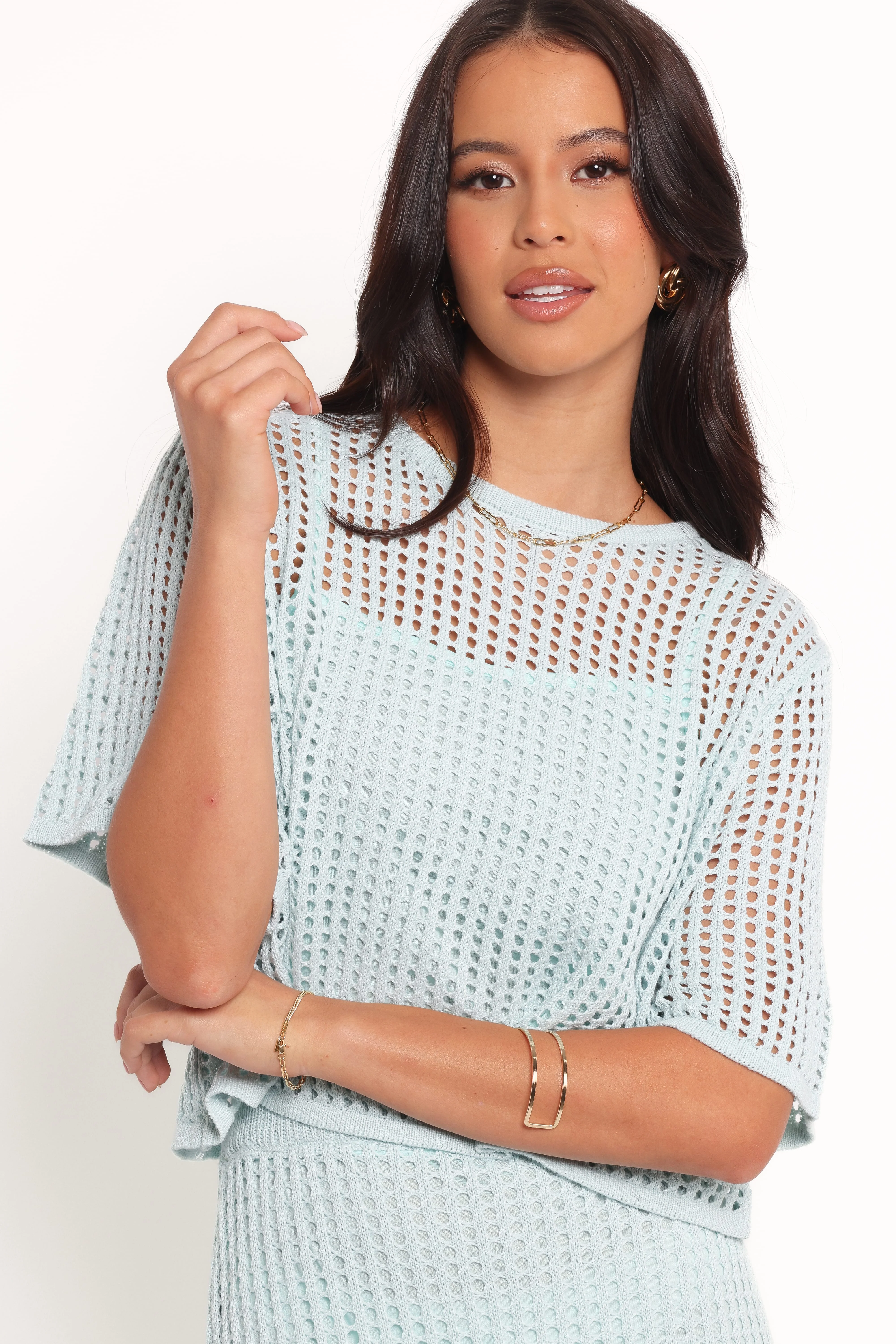 Meriah Knit Skirt Set - Light Blue - Image 8