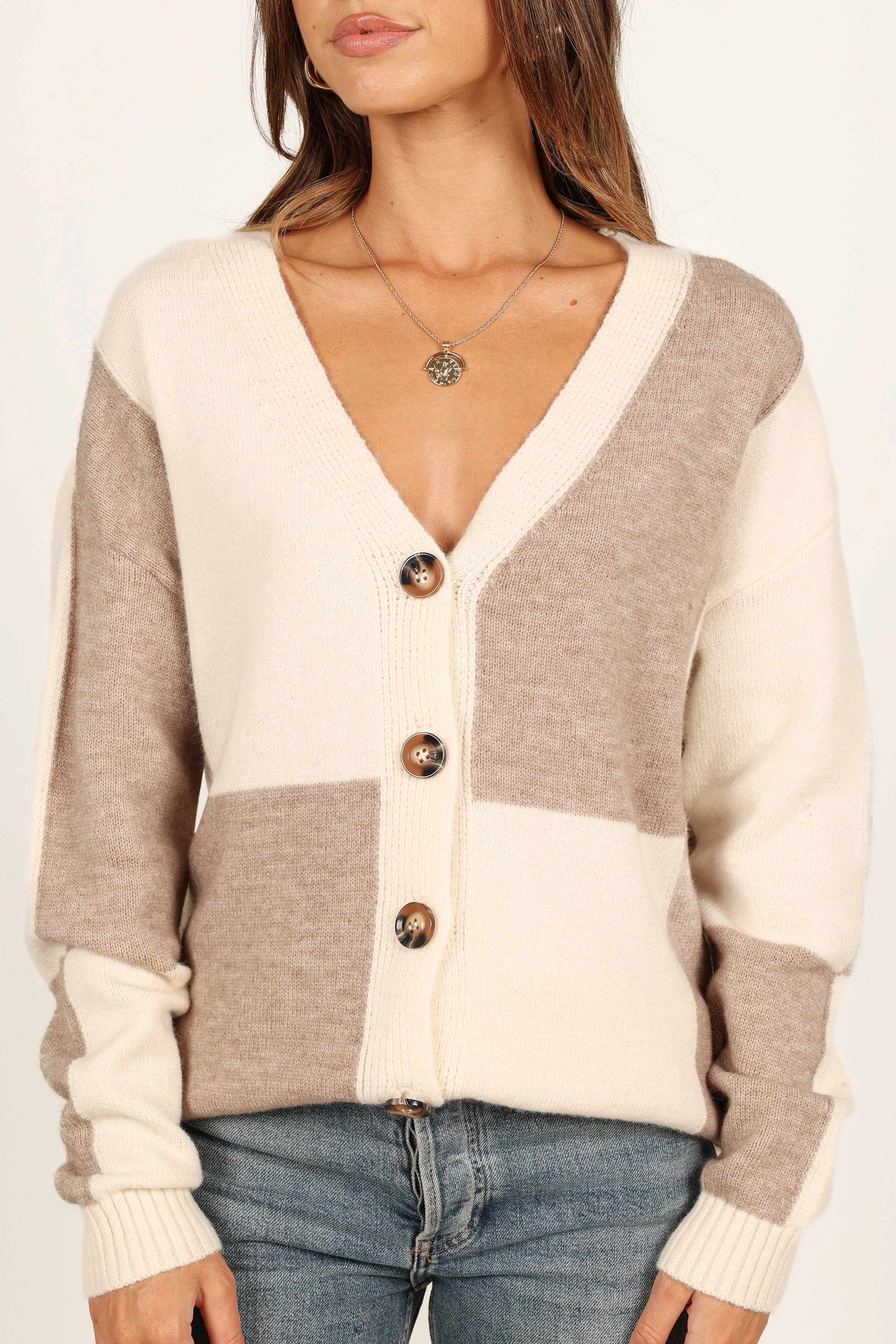 Millie Large Check Cardigan - Multi - Image 4