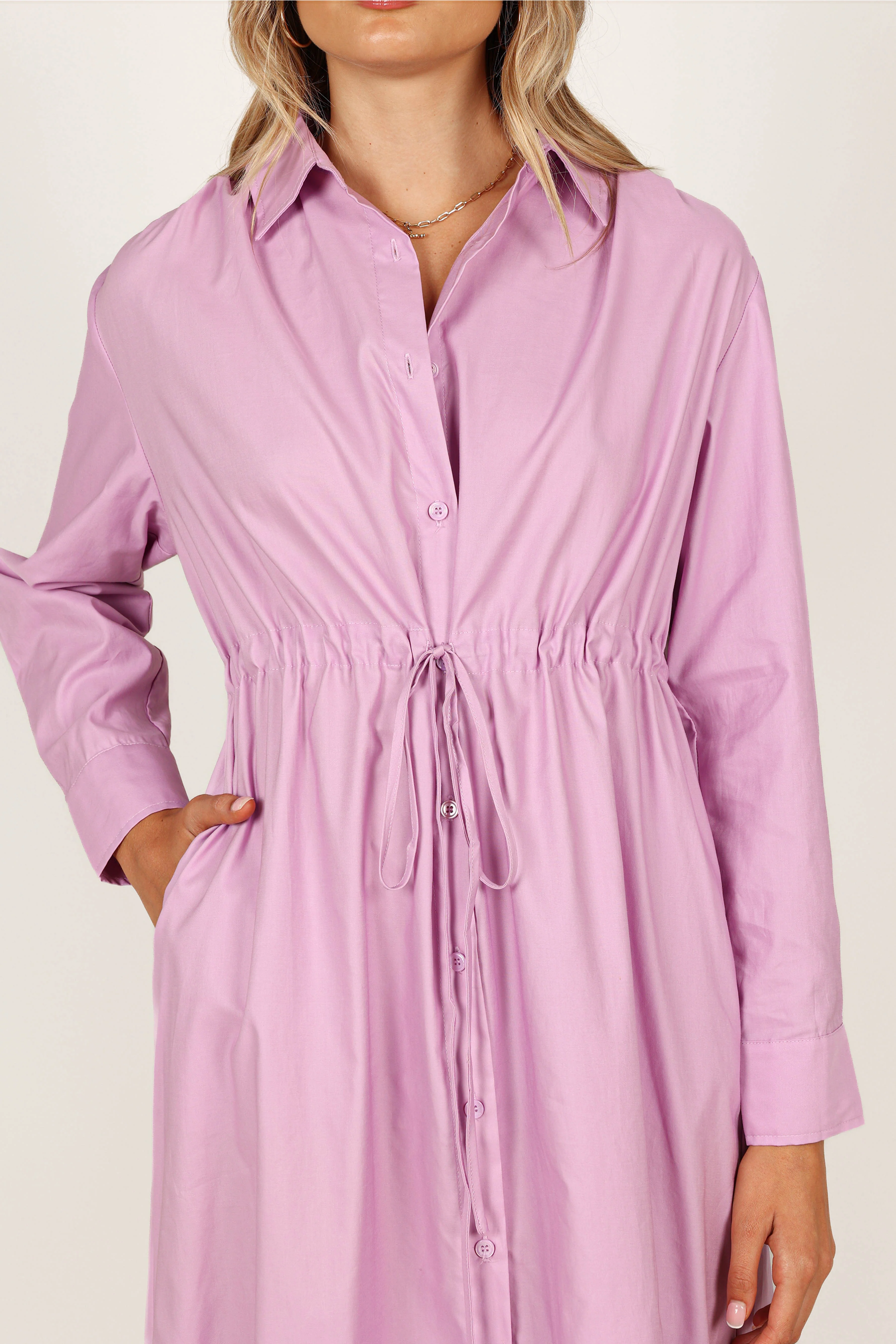 Milly Long Sleeve Maxi Dress - Lilac - Image 2