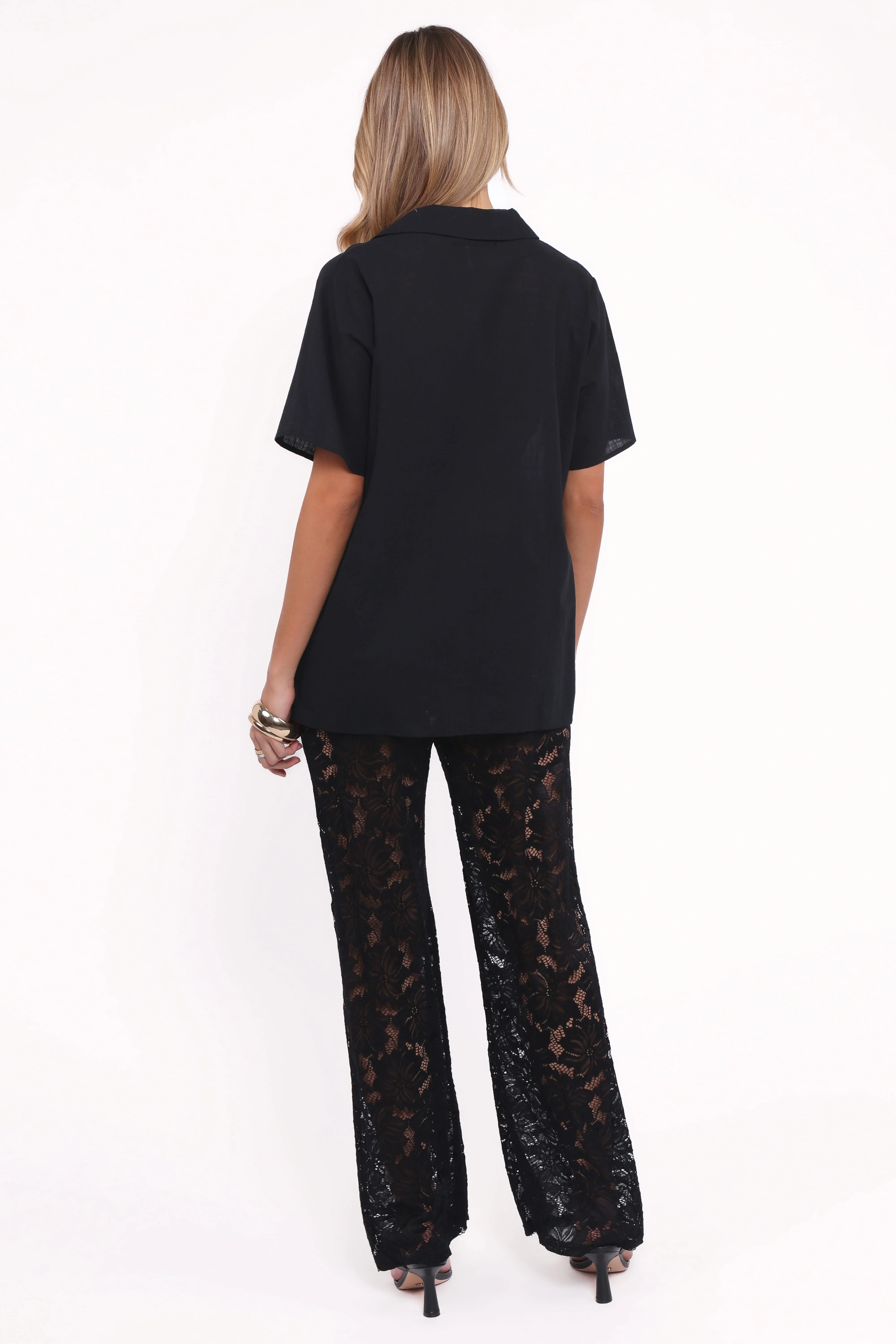 Mindy Lace Pant Set - Black - Image 4