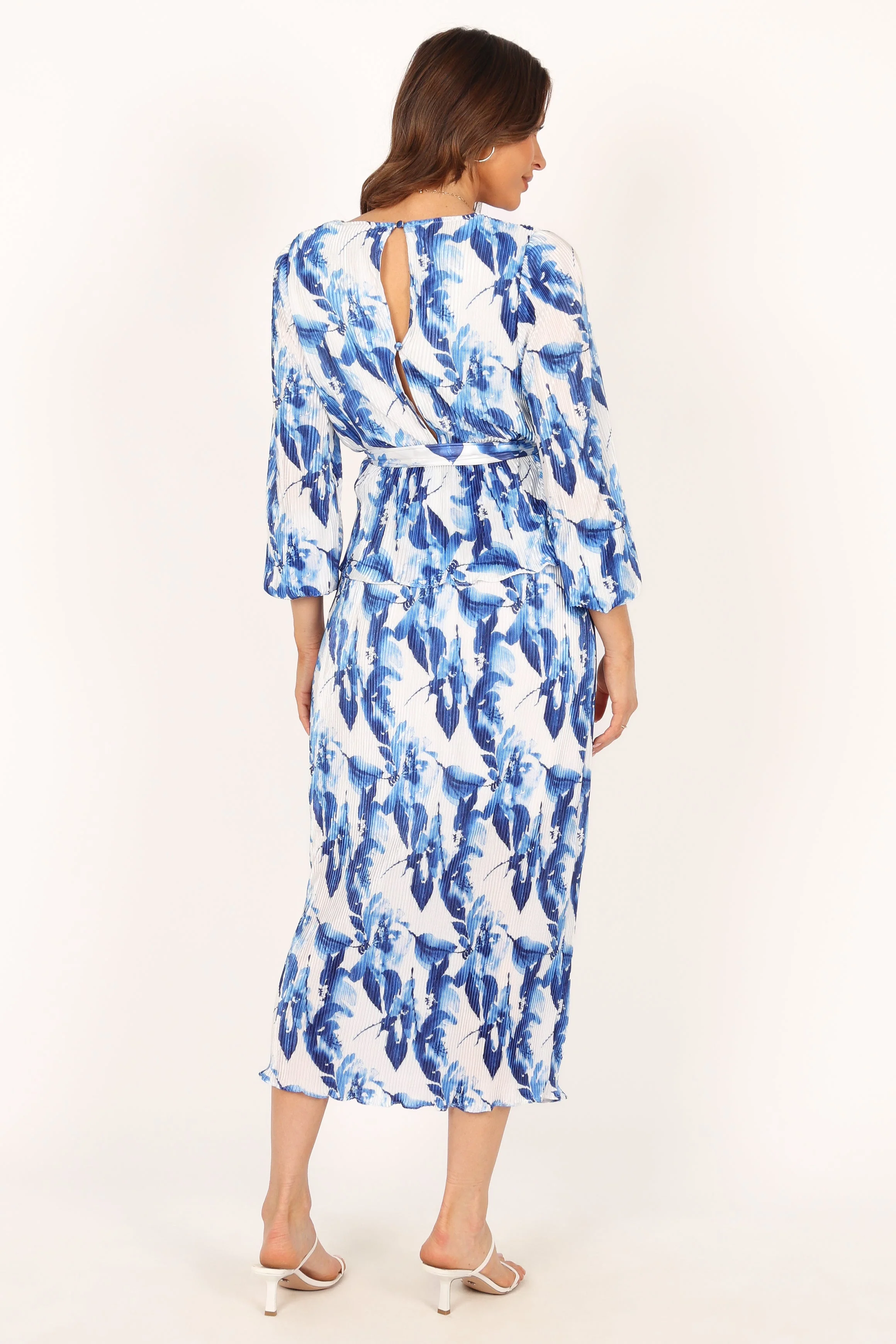 Minelli Pleat Midi Skirt - Blue - Image 5