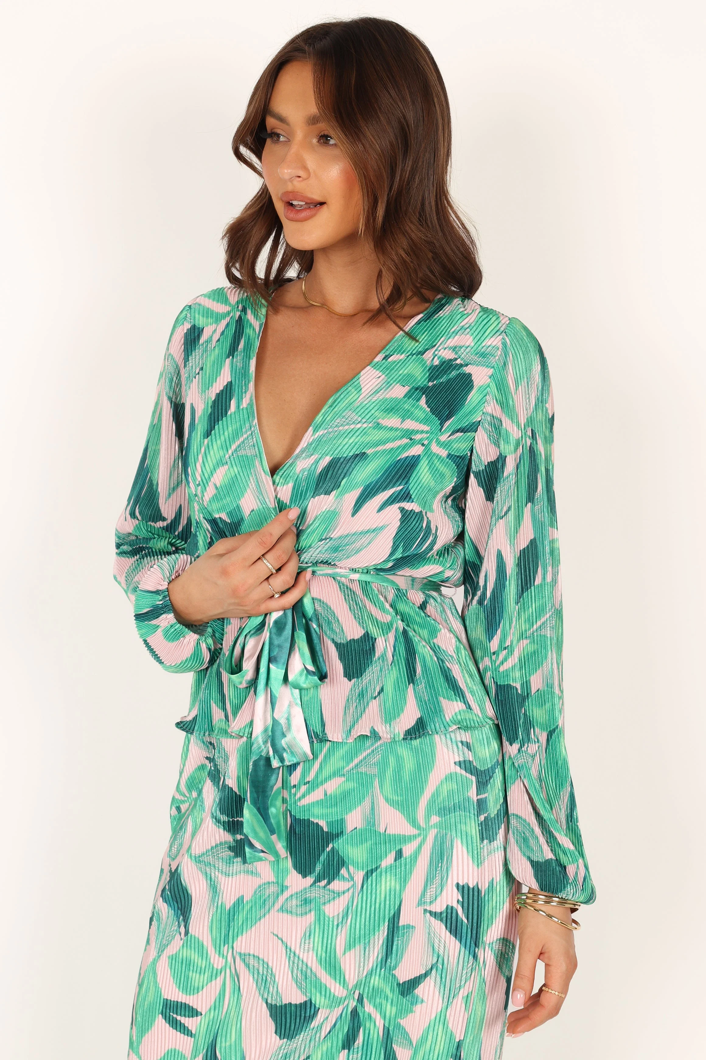 Minelli Pleat Top - Green - Image 10