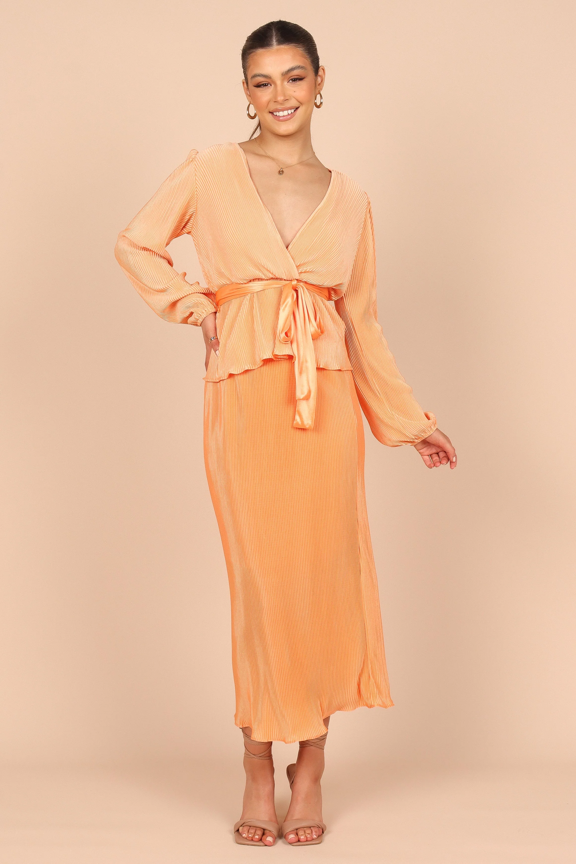 Minelli Pleat Top - Orange - Image 8