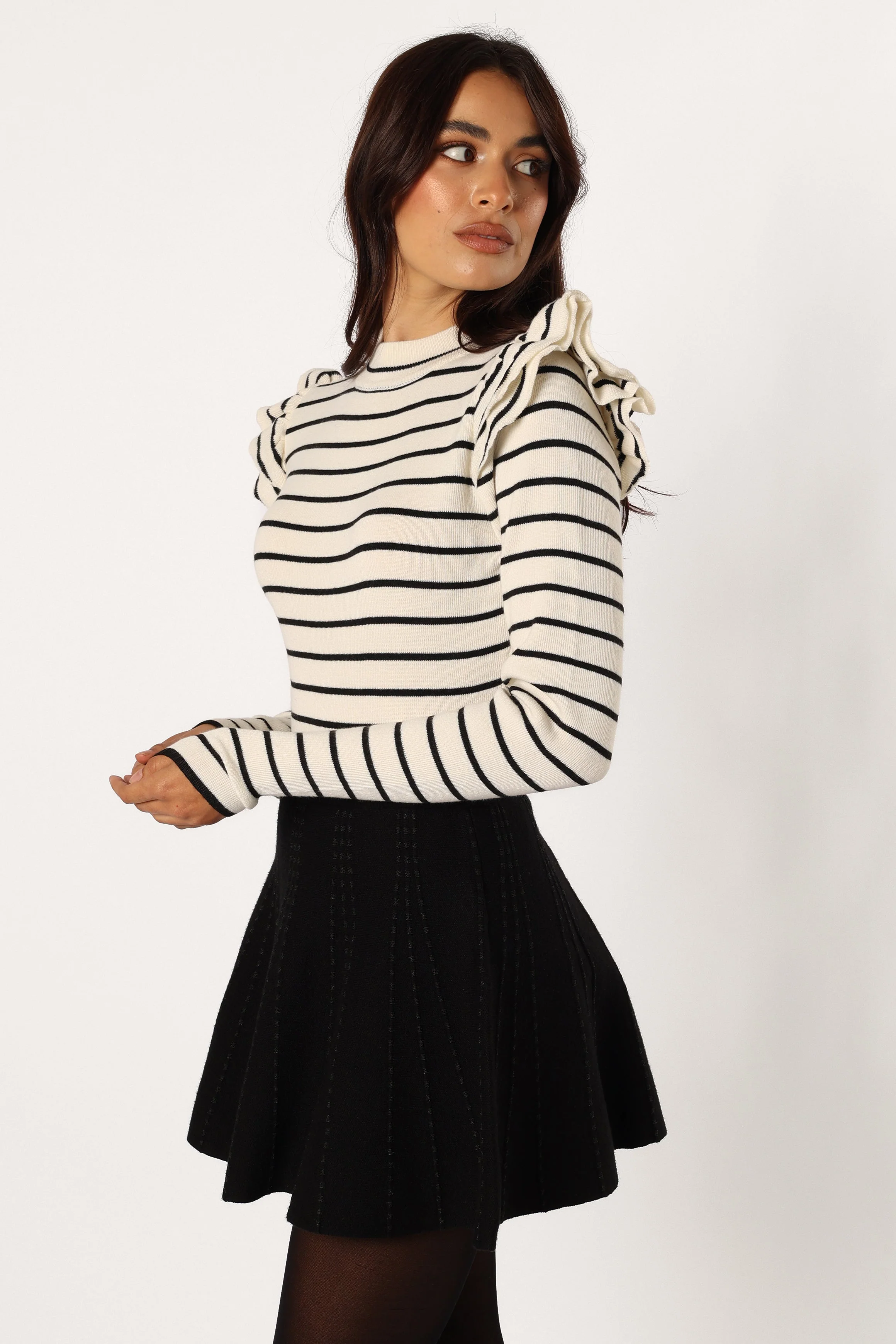 Mockie Long Sleeve Bodysuit - Black White - Image 2