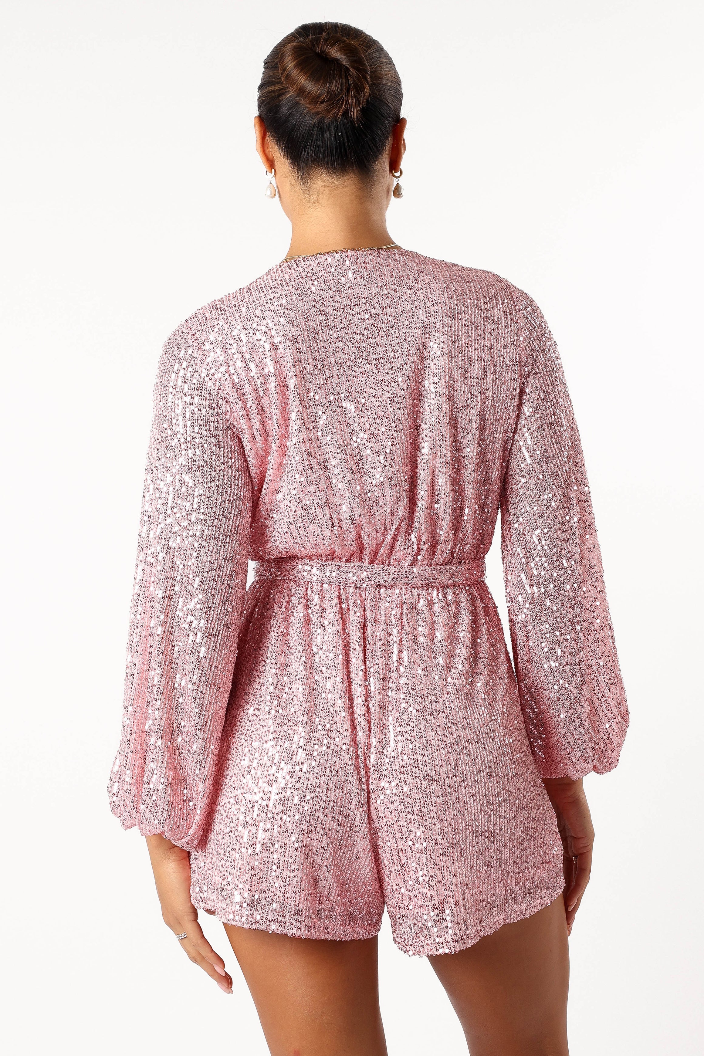 Monica Sequin Romper - Pink - Image 6