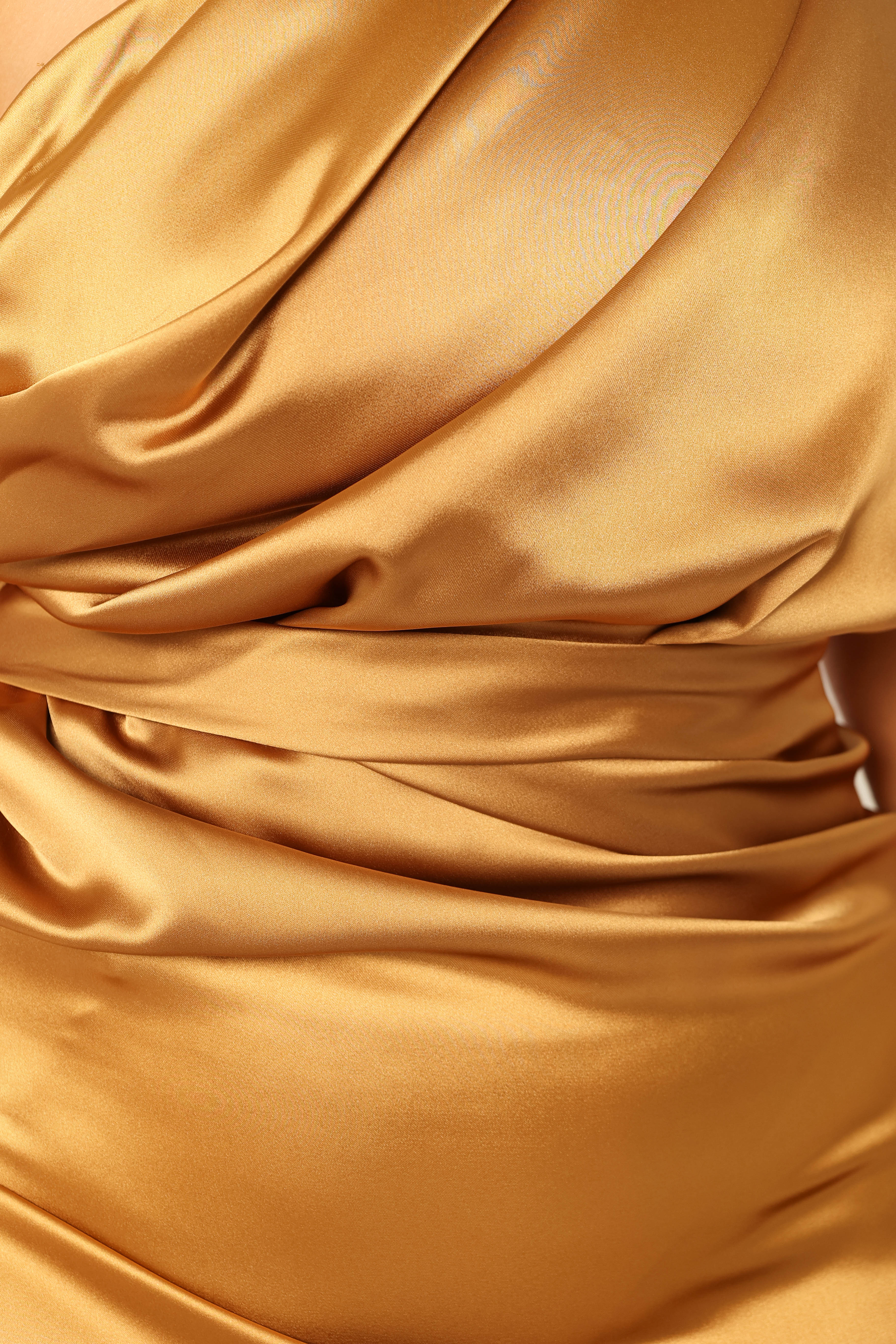 Nadia One Shoulder Maxi Dress - Bronze - Image 11