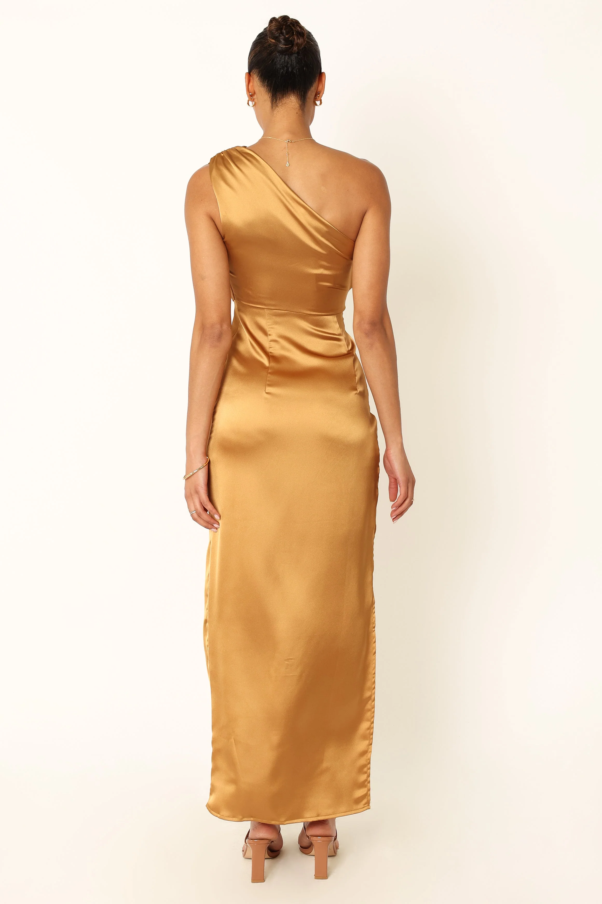 Nadia One Shoulder Maxi Dress - Bronze - Image 8