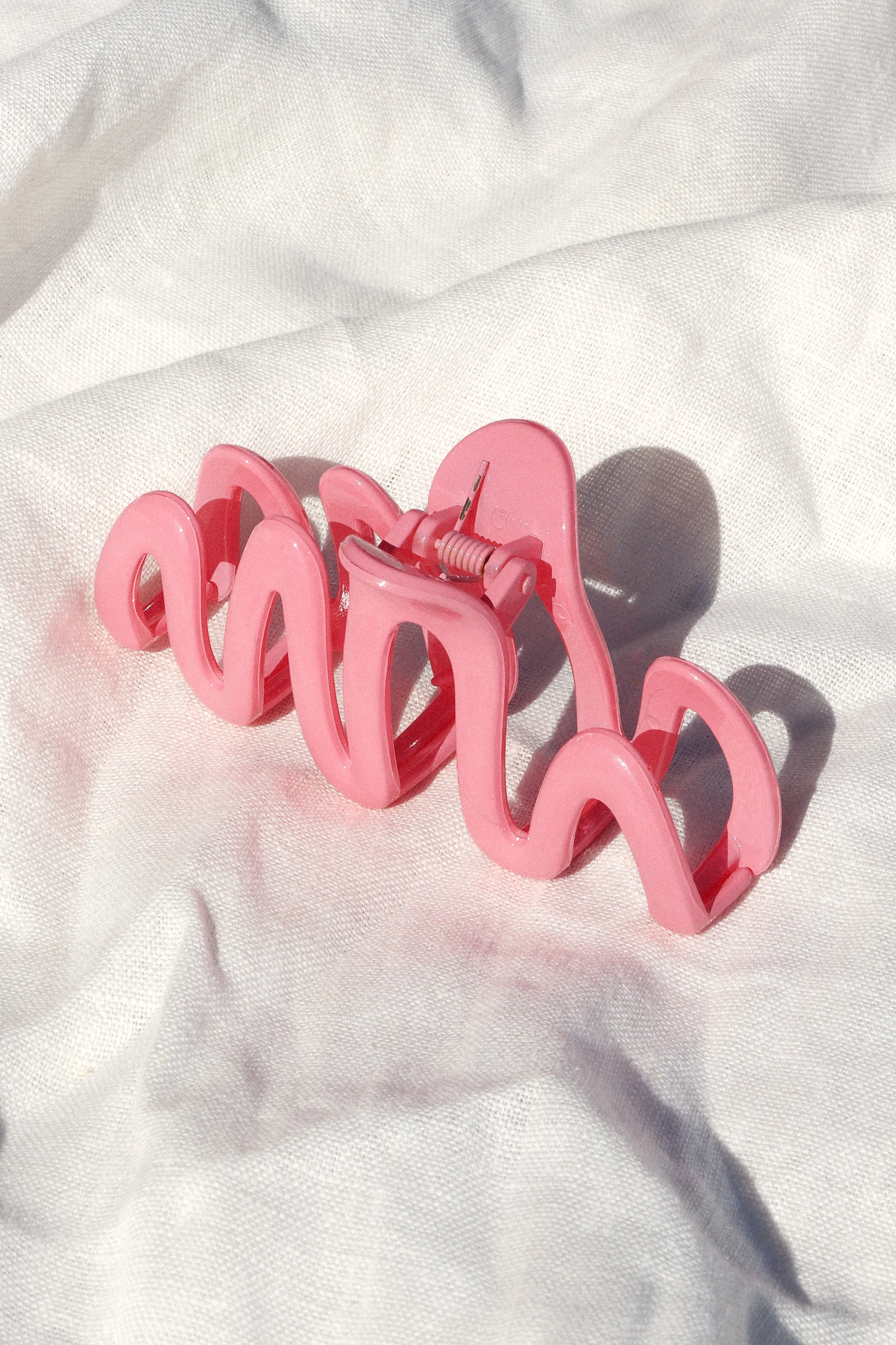 Natalia Squiggle Hair Clip - Pink