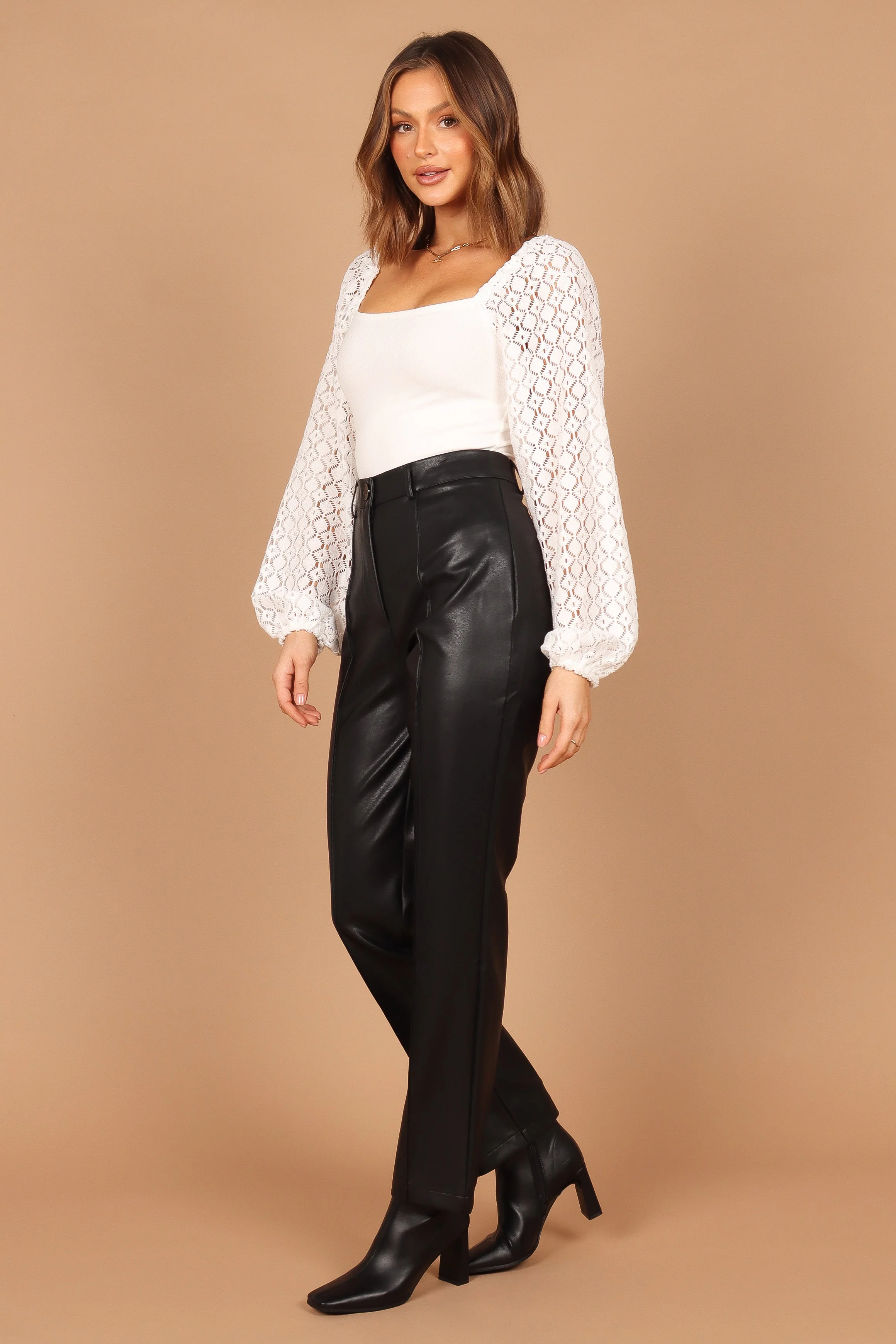 Natasha Long Sleeve Lace Top - Ivory - Image 6